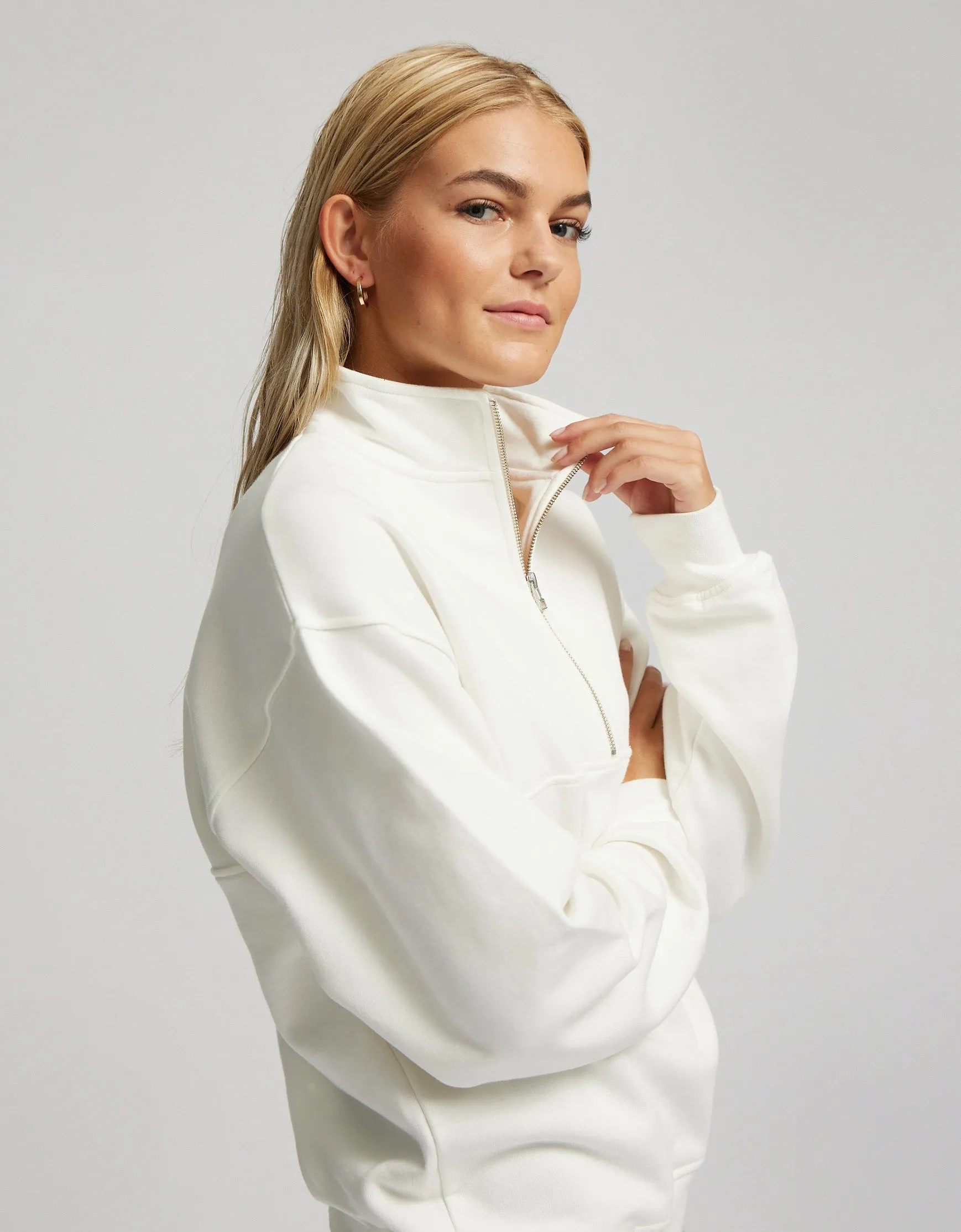 Organic Quarter Zip - Ocean Green