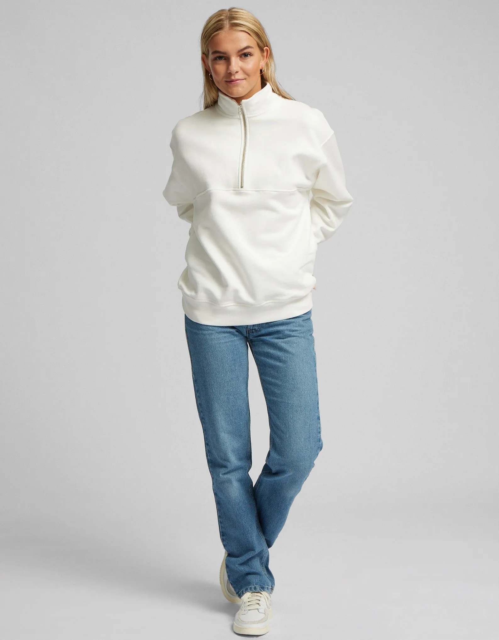 Organic Quarter Zip - Ocean Green