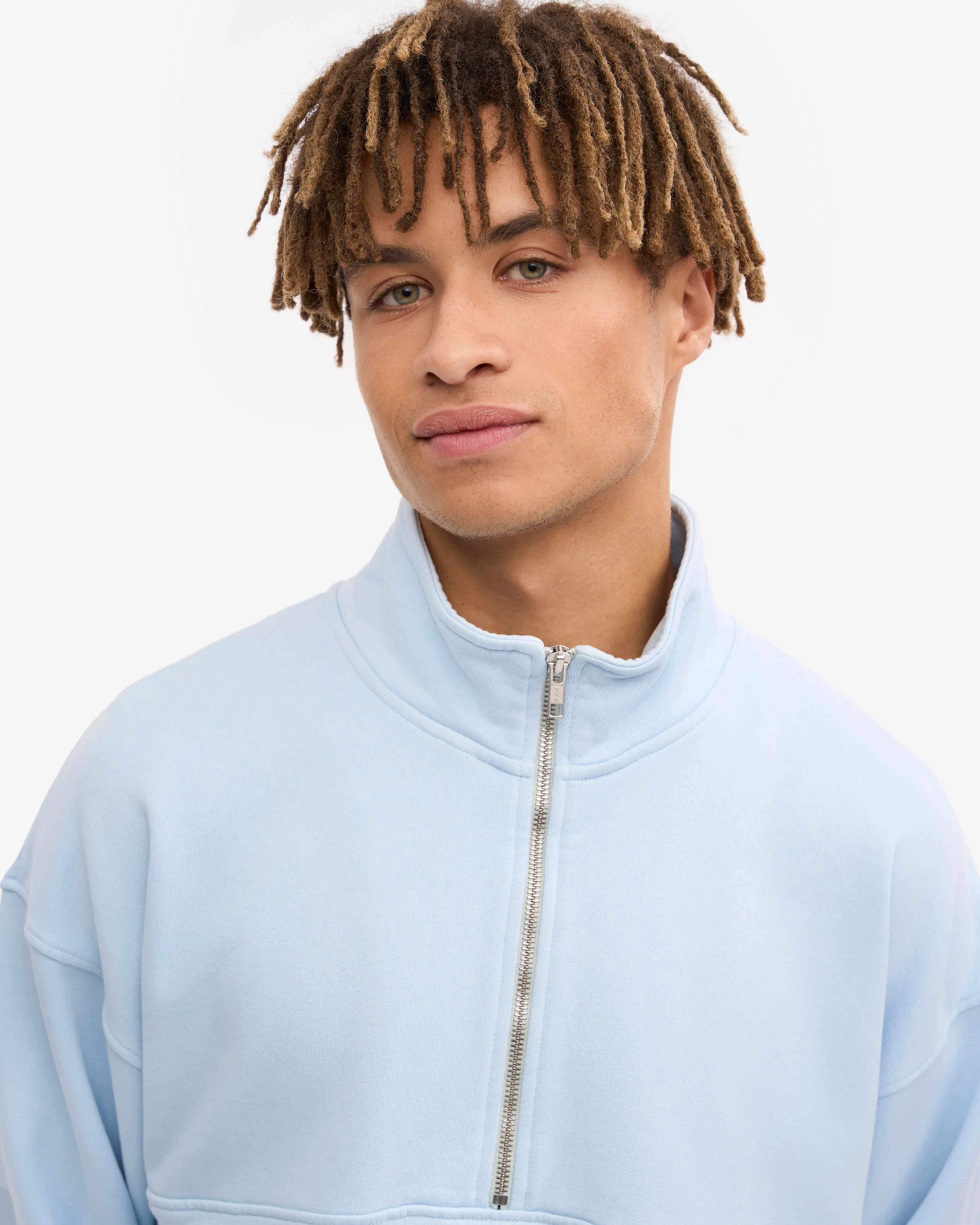 Organic Quarter Zip - Polar Blue