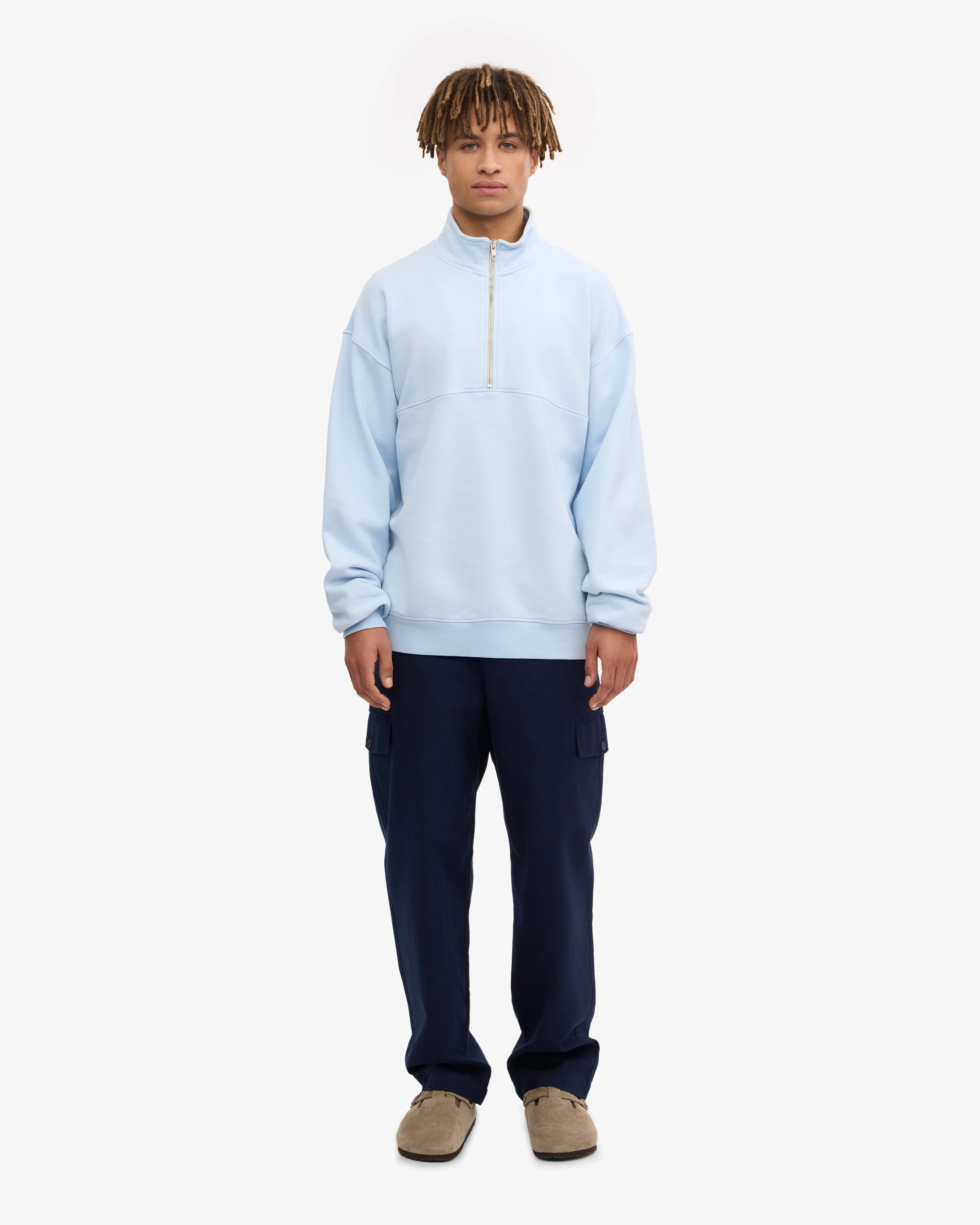 Organic Quarter Zip - Polar Blue