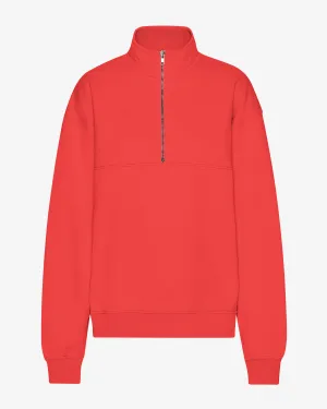 Organic Quarter Zip - Red Tangerine