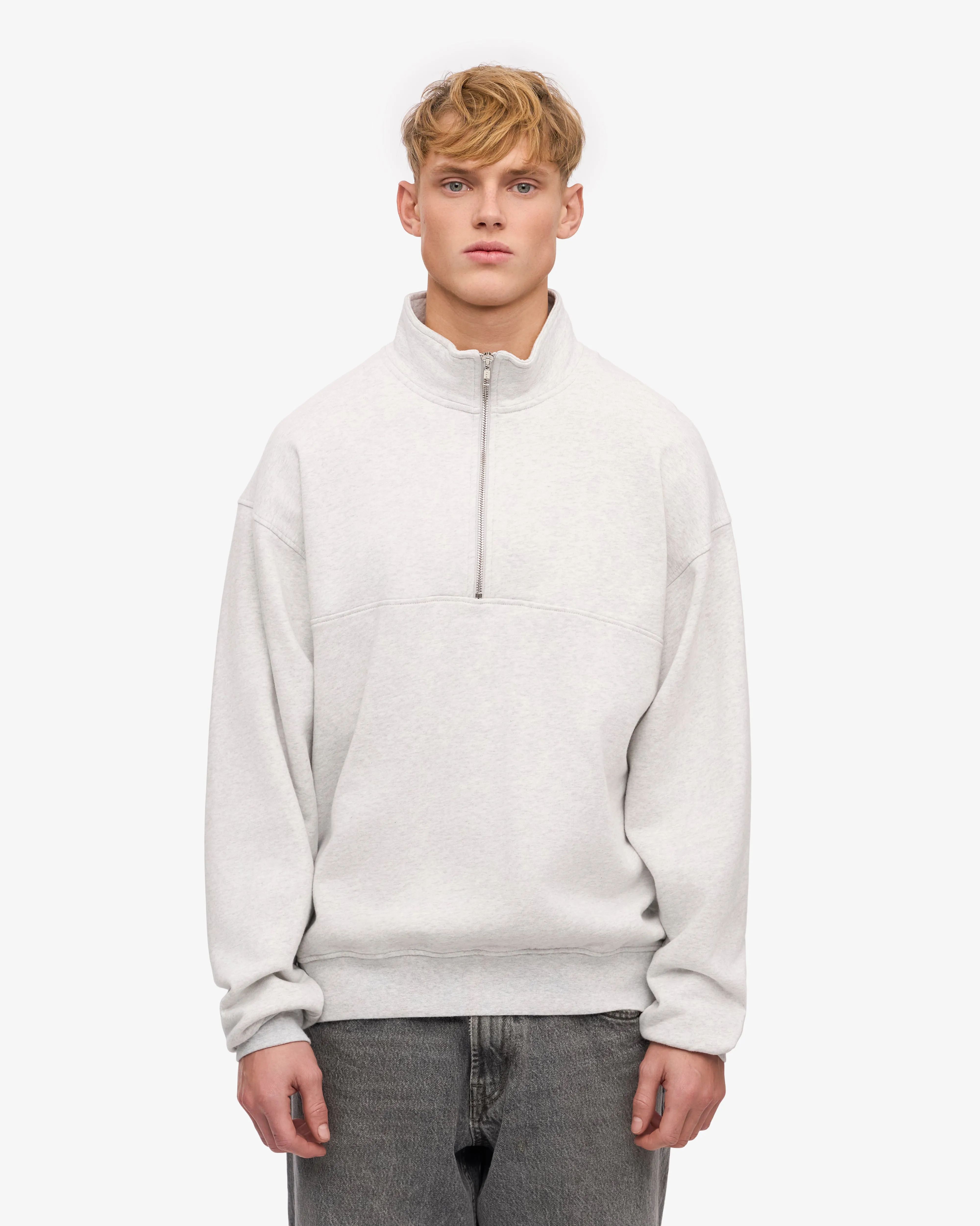 Organic Quarter Zip - Snow Melange