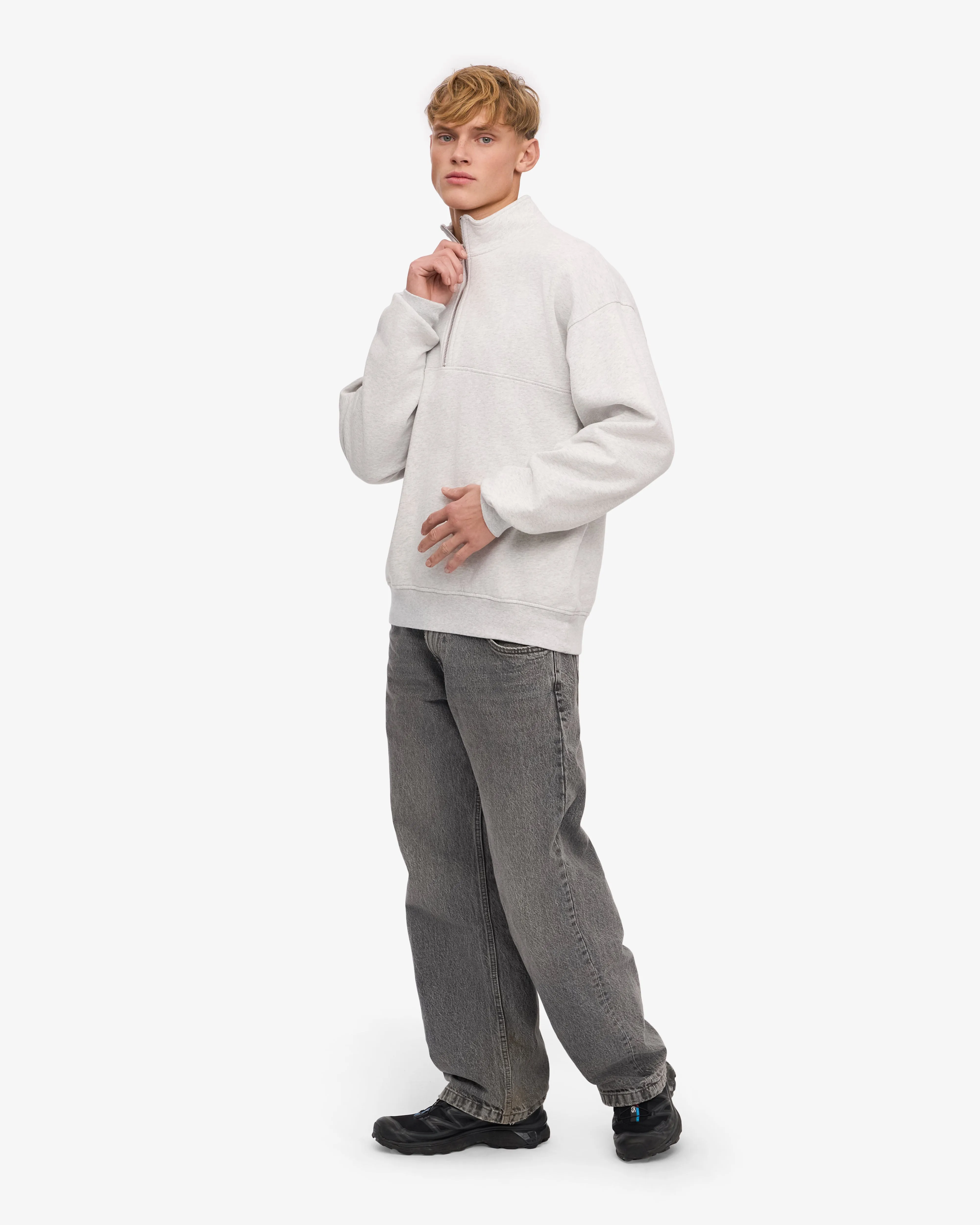 Organic Quarter Zip - Snow Melange