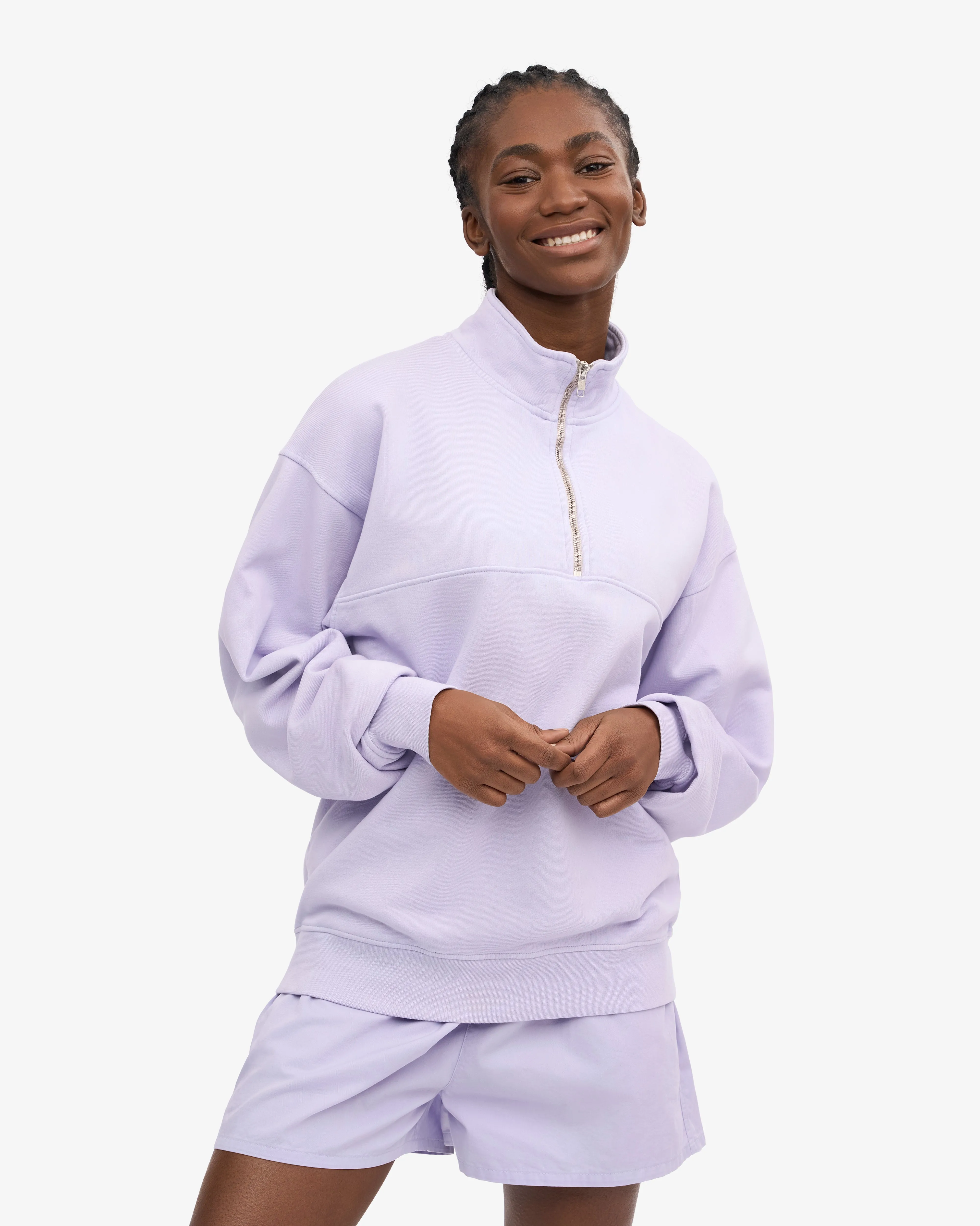 Organic Quarter Zip - Soft Lavender