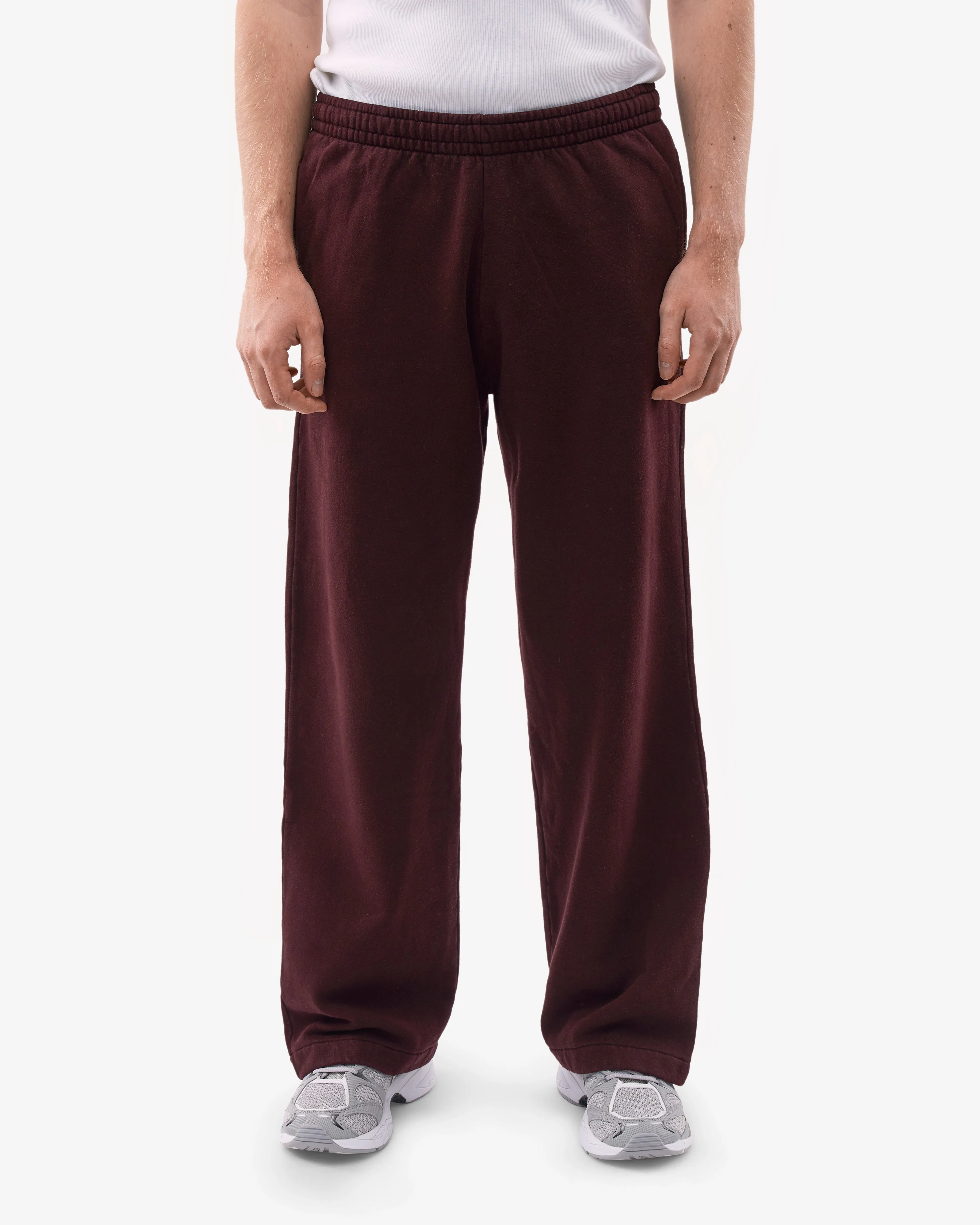 Organic Straight Leg Sweatpants - Oxblood Red