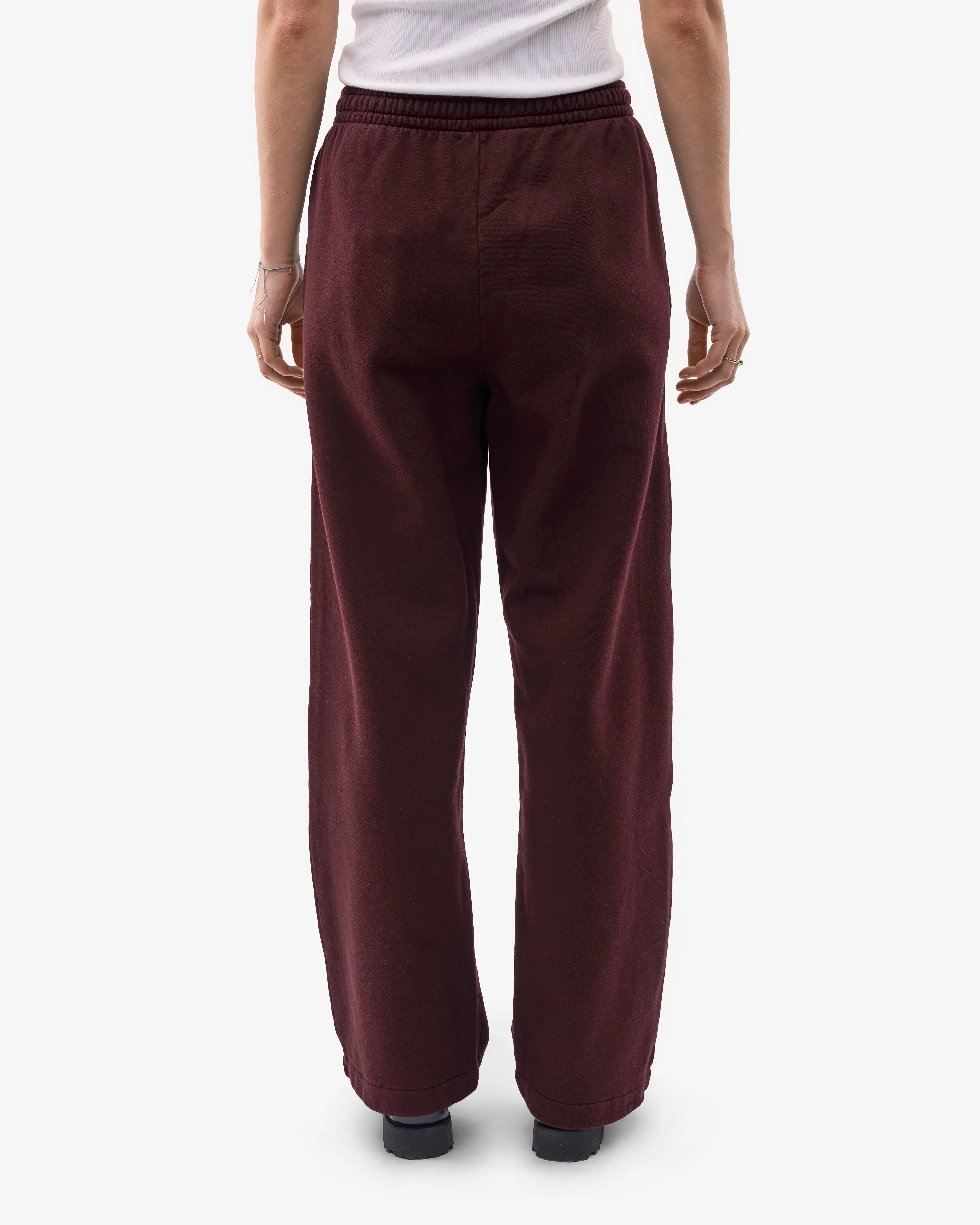 Organic Straight Leg Sweatpants - Oxblood Red