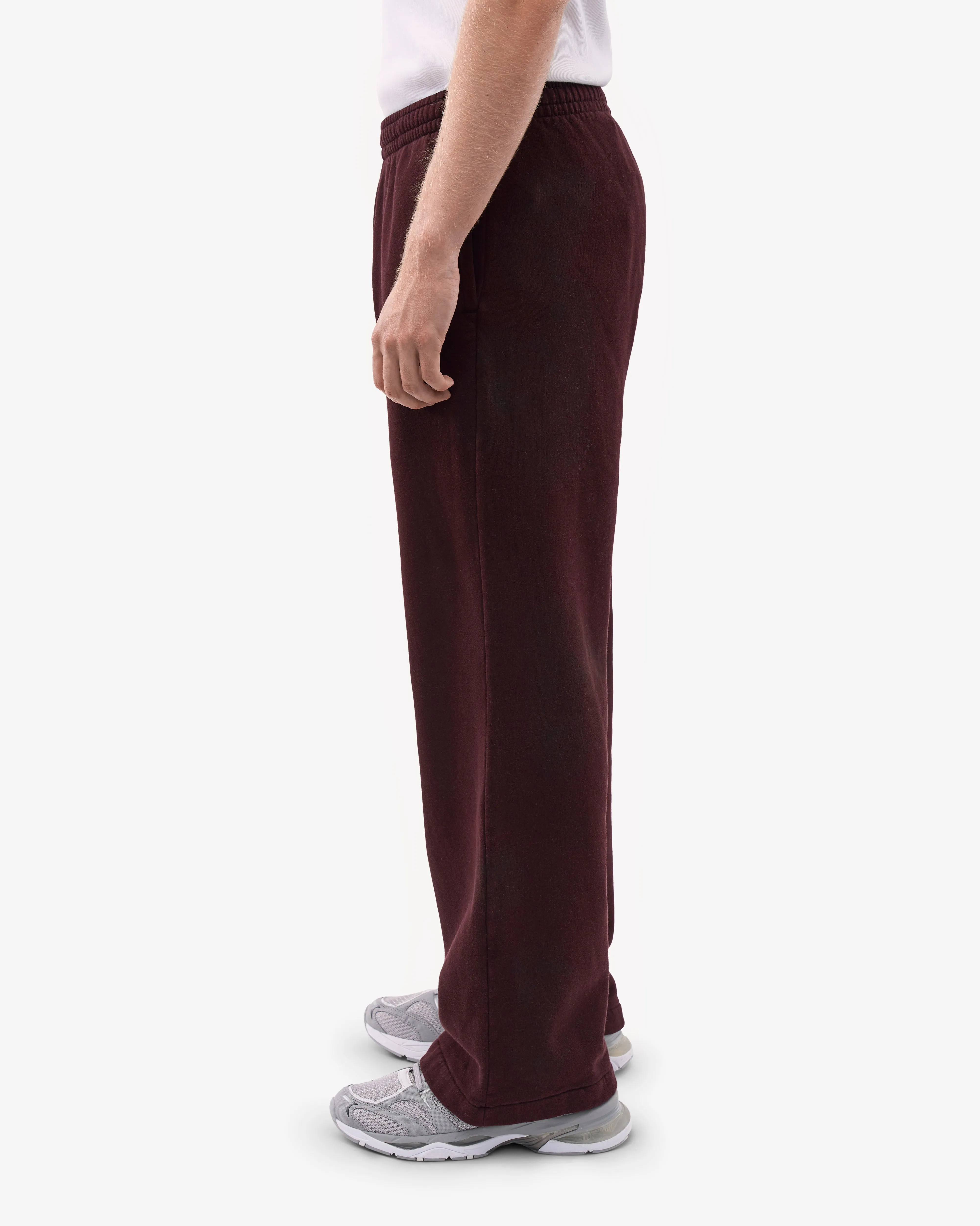 Organic Straight Leg Sweatpants - Oxblood Red