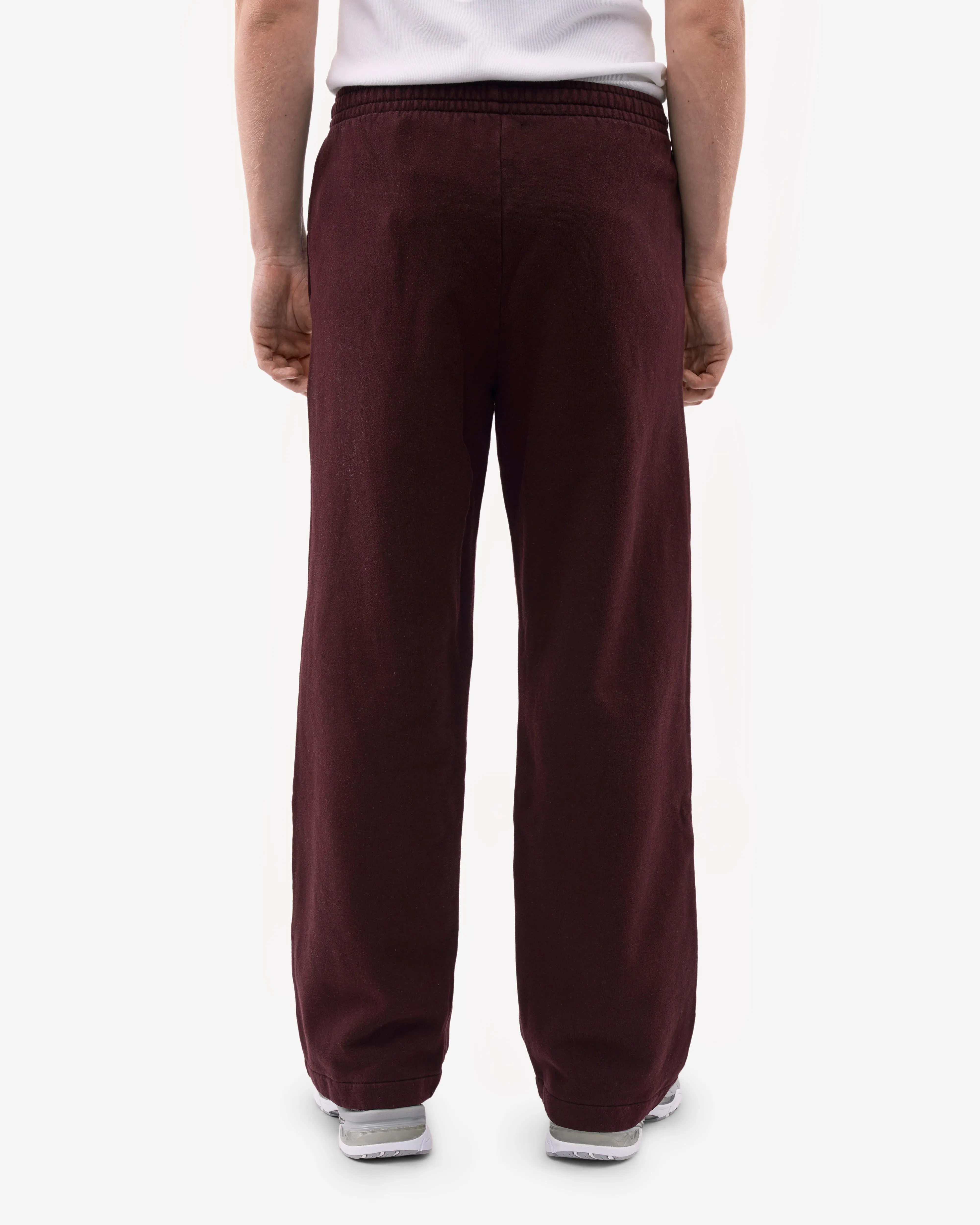 Organic Straight Leg Sweatpants - Oxblood Red