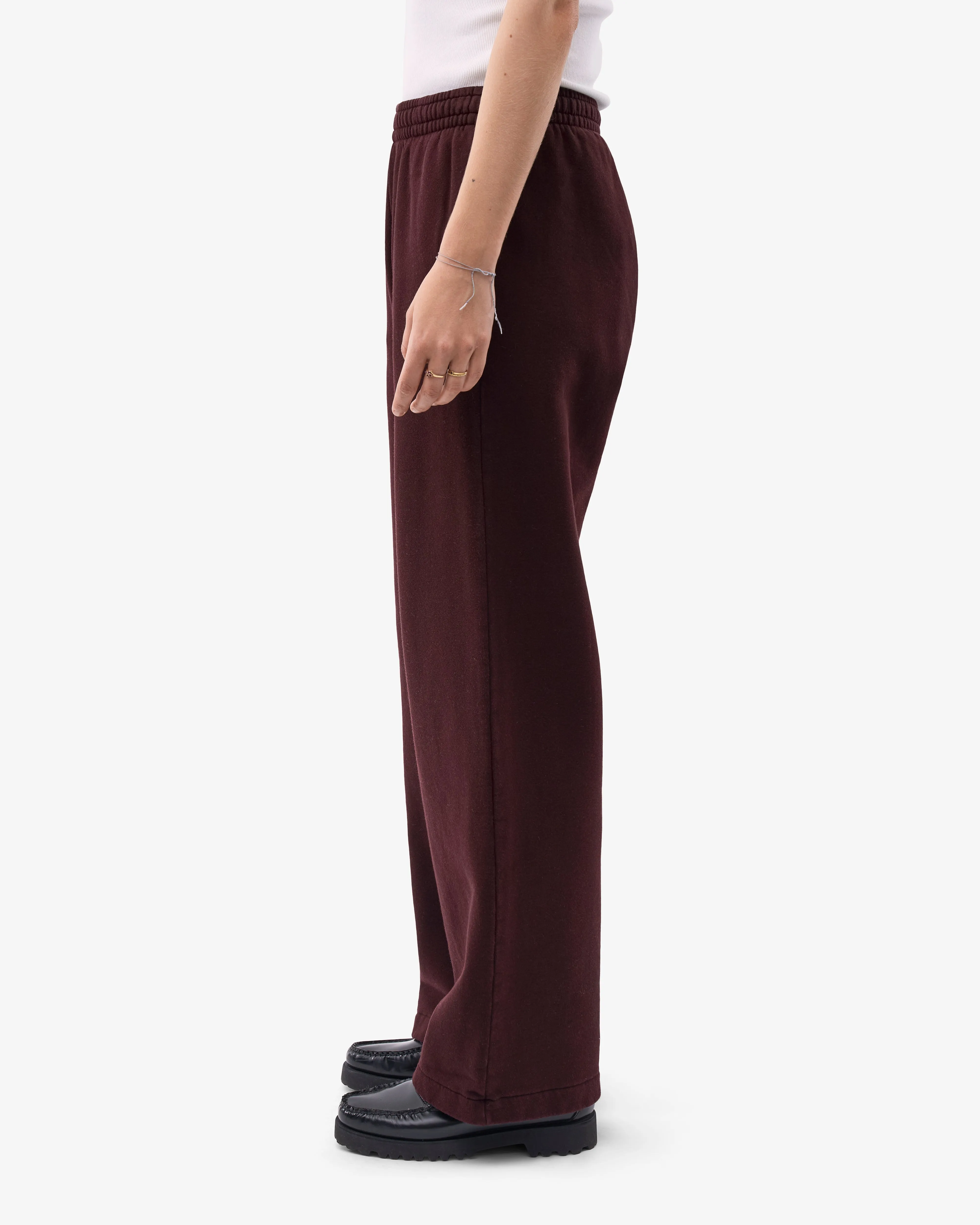 Organic Straight Leg Sweatpants - Oxblood Red