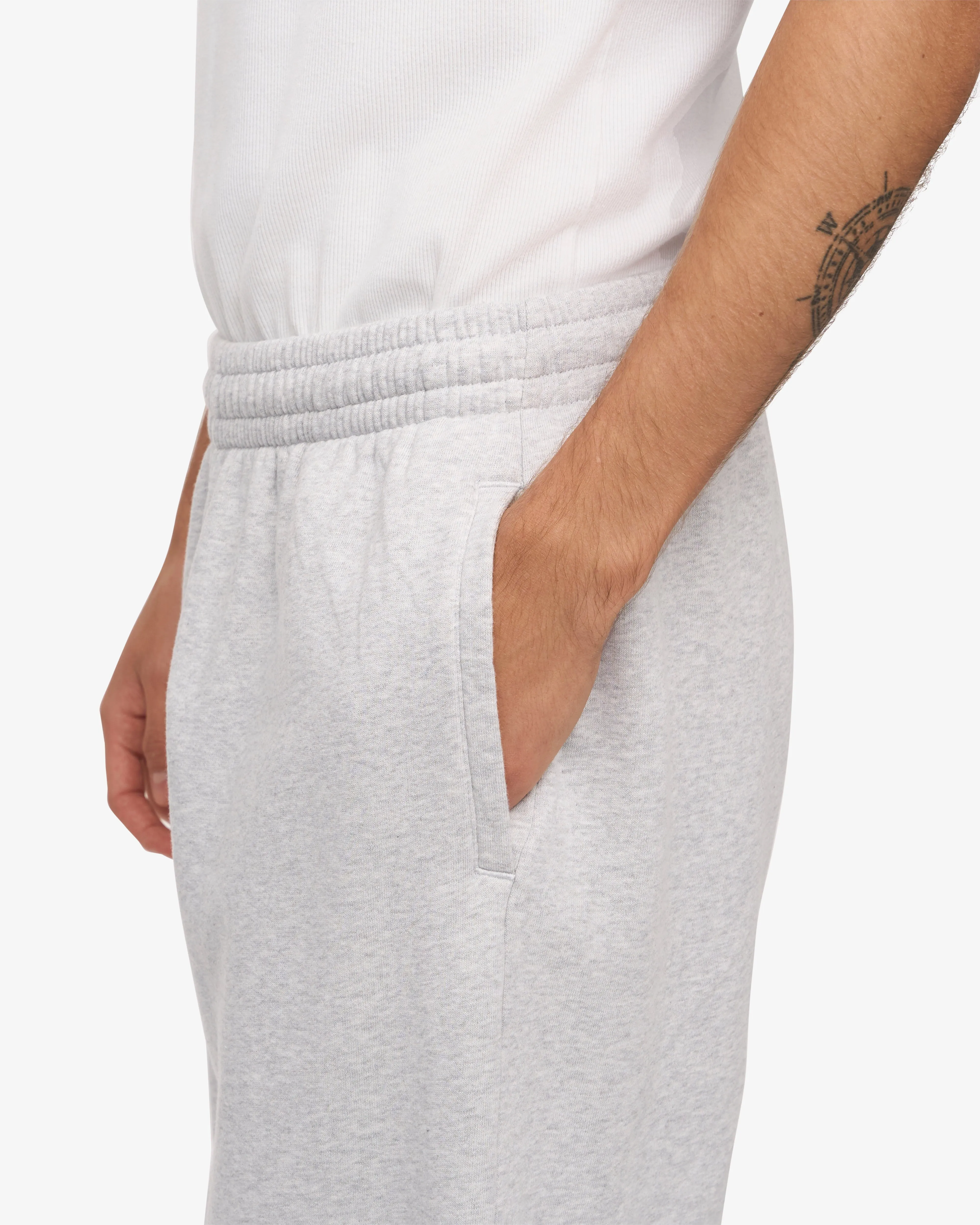 Organic Straight Leg Sweatpants - Snow Melange