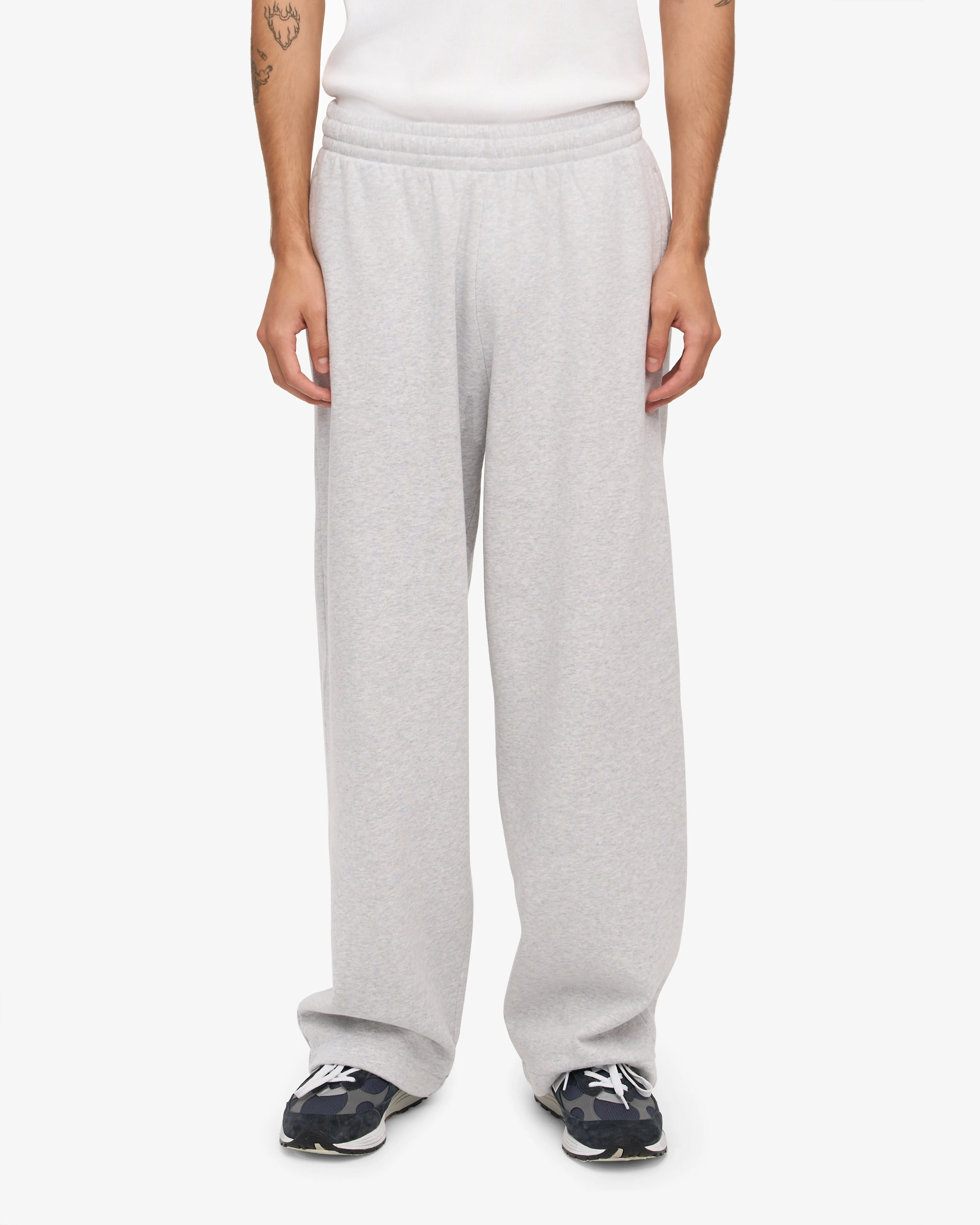 Organic Straight Leg Sweatpants - Snow Melange
