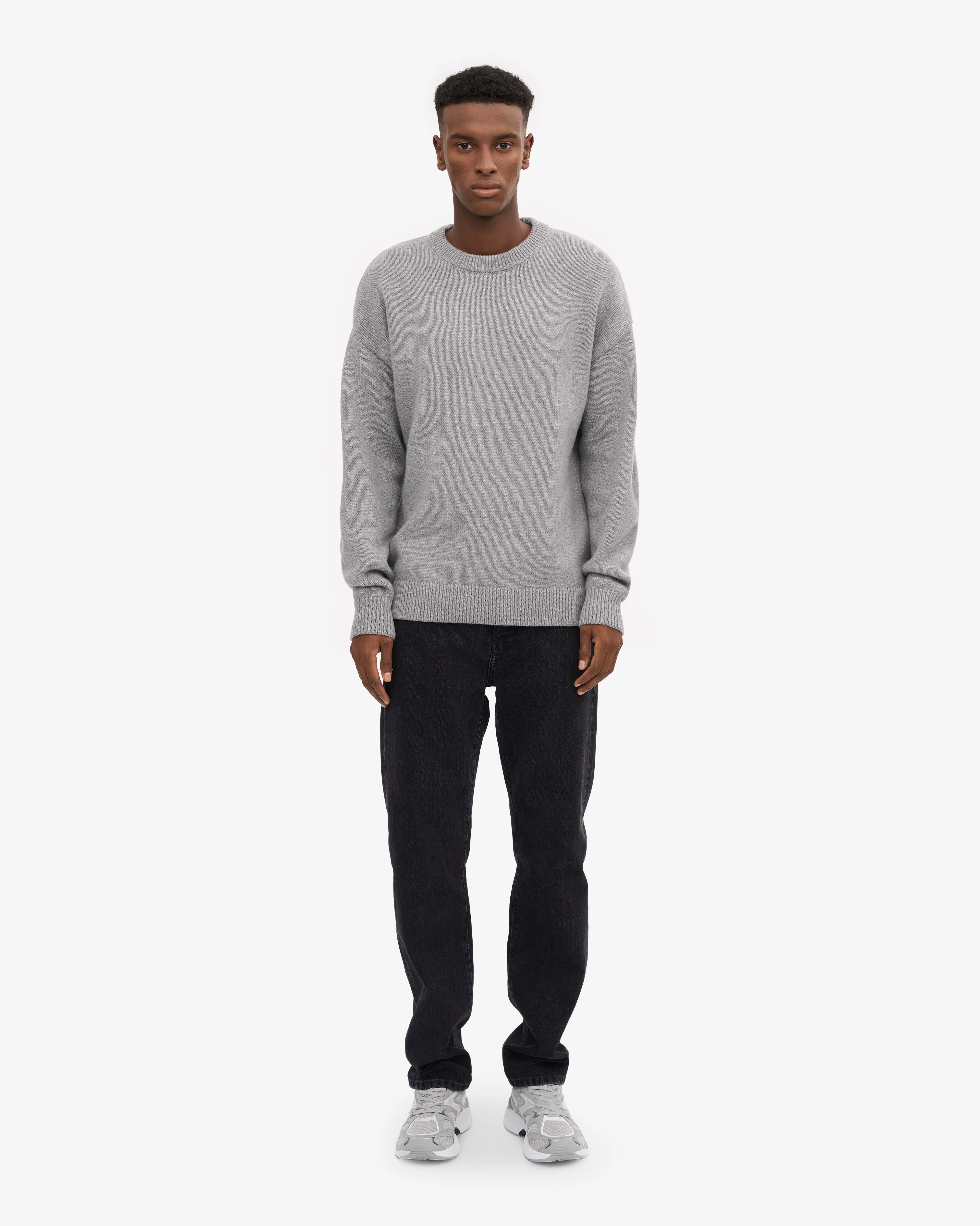 Oversized Merino Wool Crew - Heather Grey