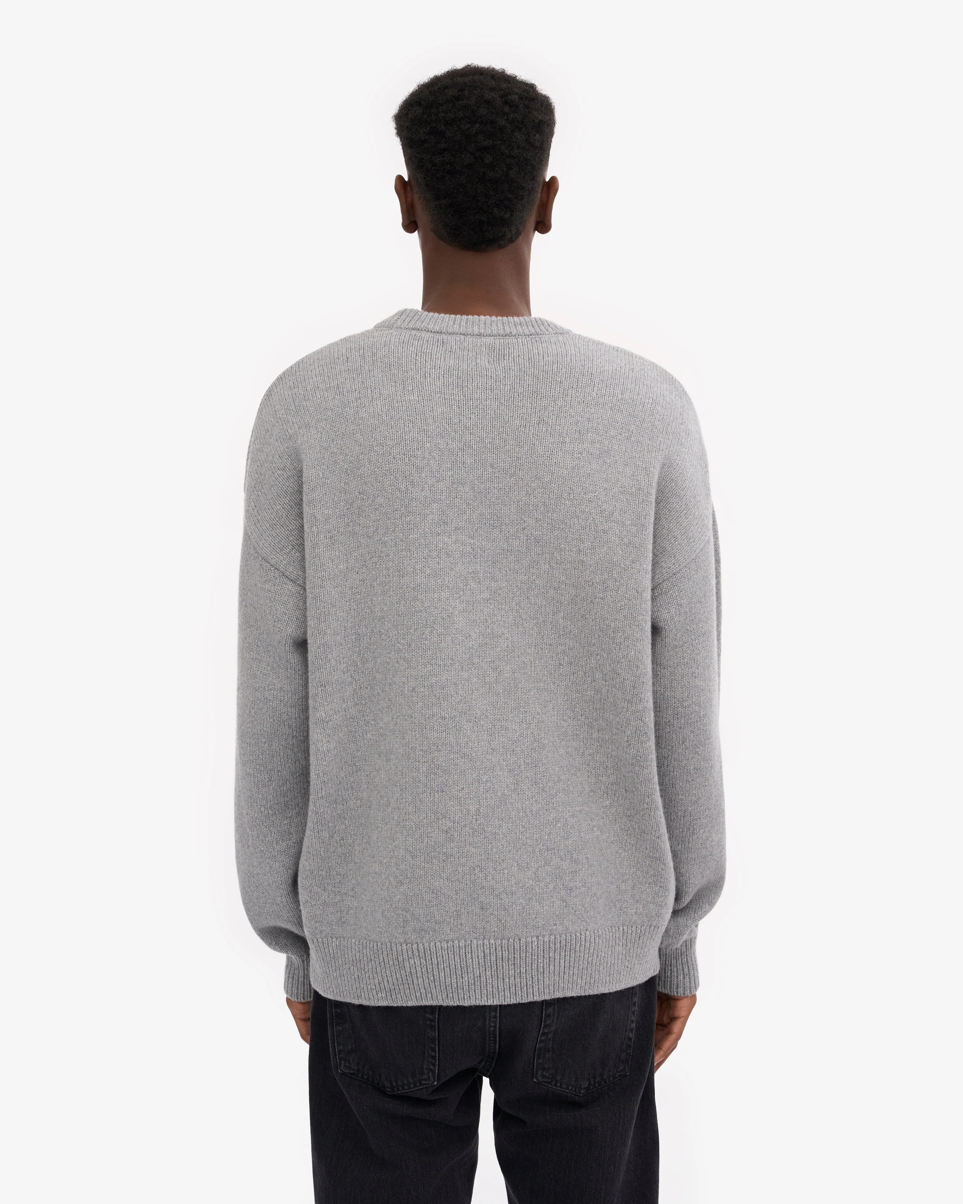 Oversized Merino Wool Crew - Heather Grey