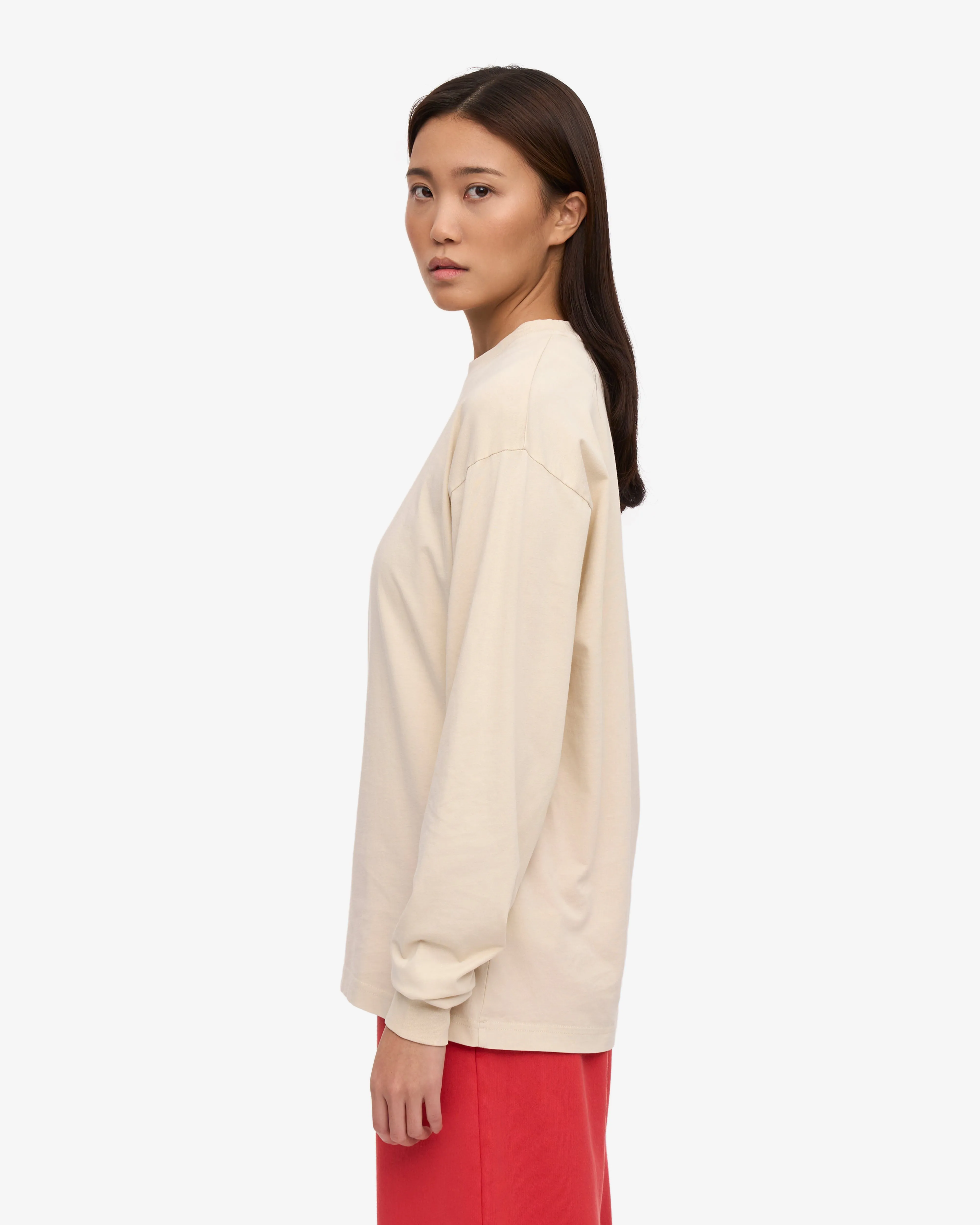 Oversized Organic LS T-Shirt - Ivory White