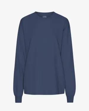Oversized Organic LS T-Shirt - Petrol Blue