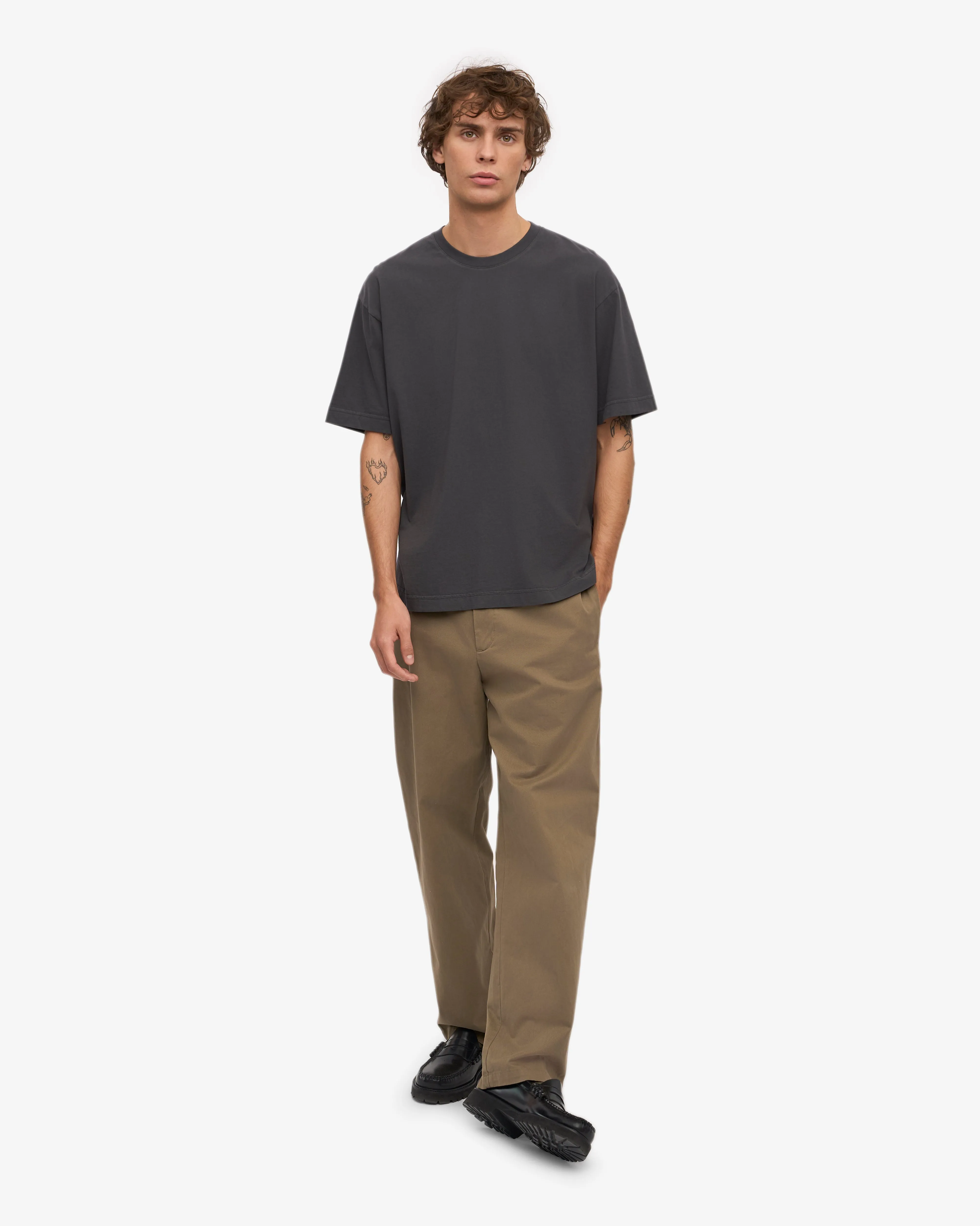 Oversized Organic T-Shirt - Lava Grey