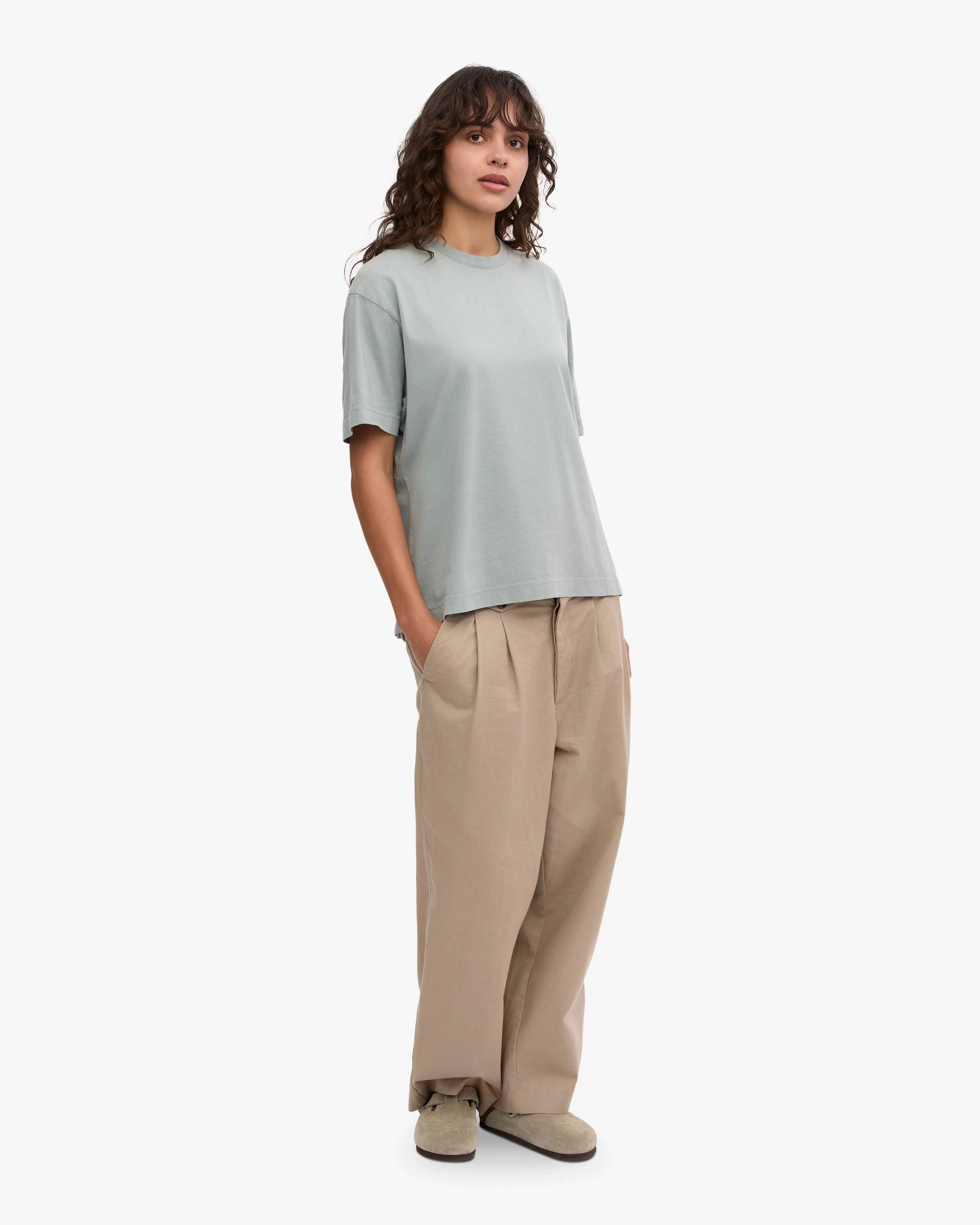 Oversized Organic T-Shirt - Steel Blue
