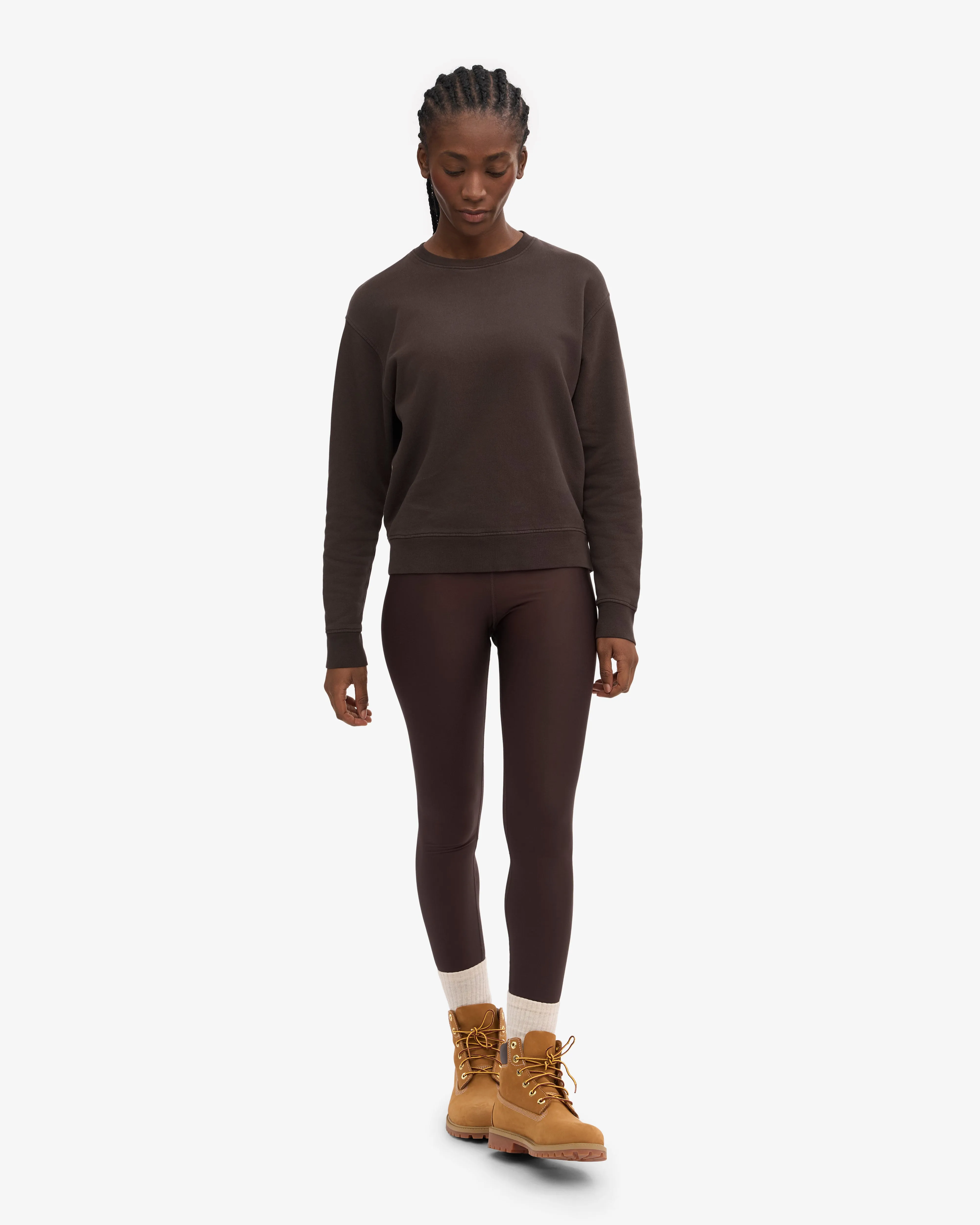 Women Classic Organic Crew - Coffee Brown