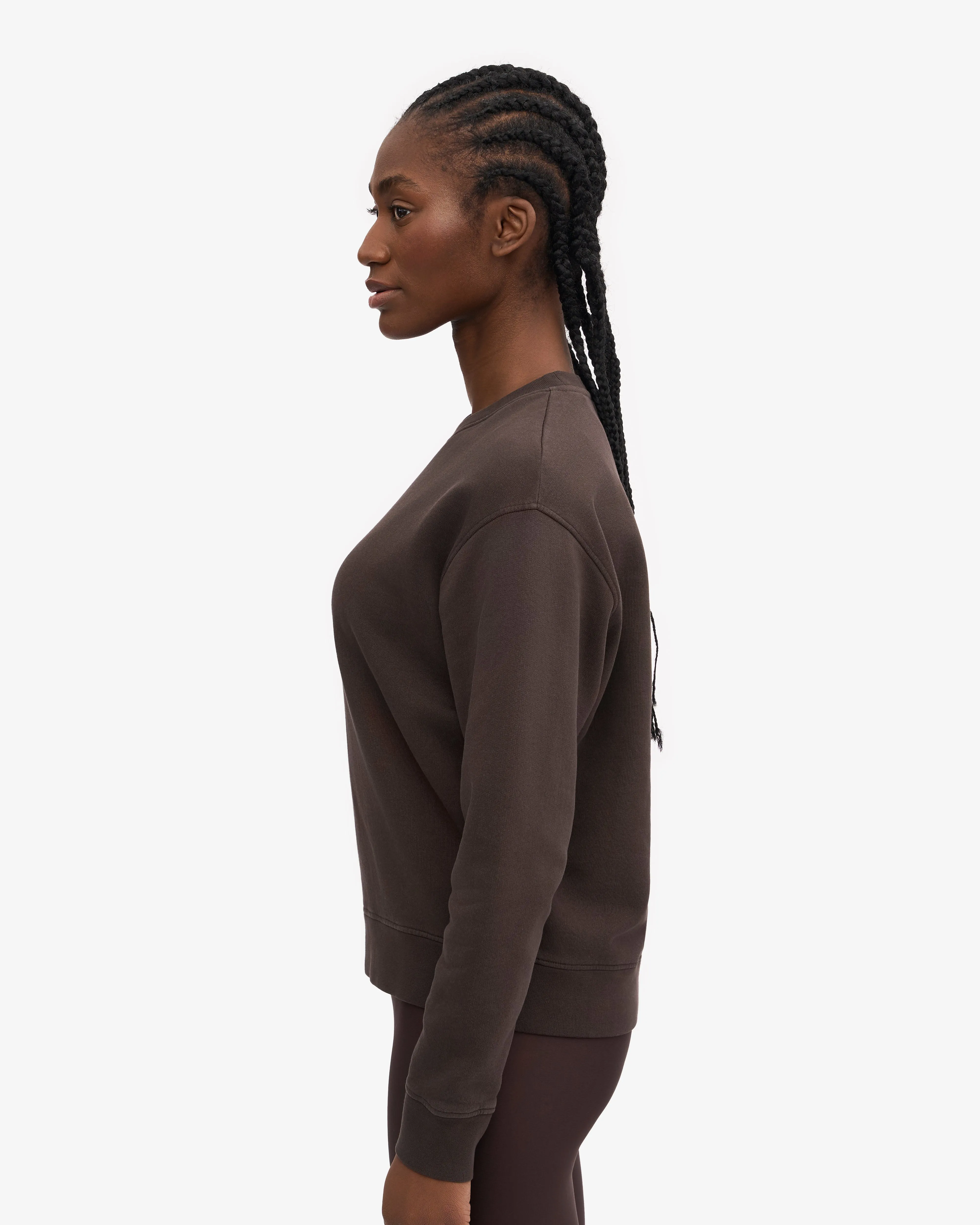 Women Classic Organic Crew - Coffee Brown
