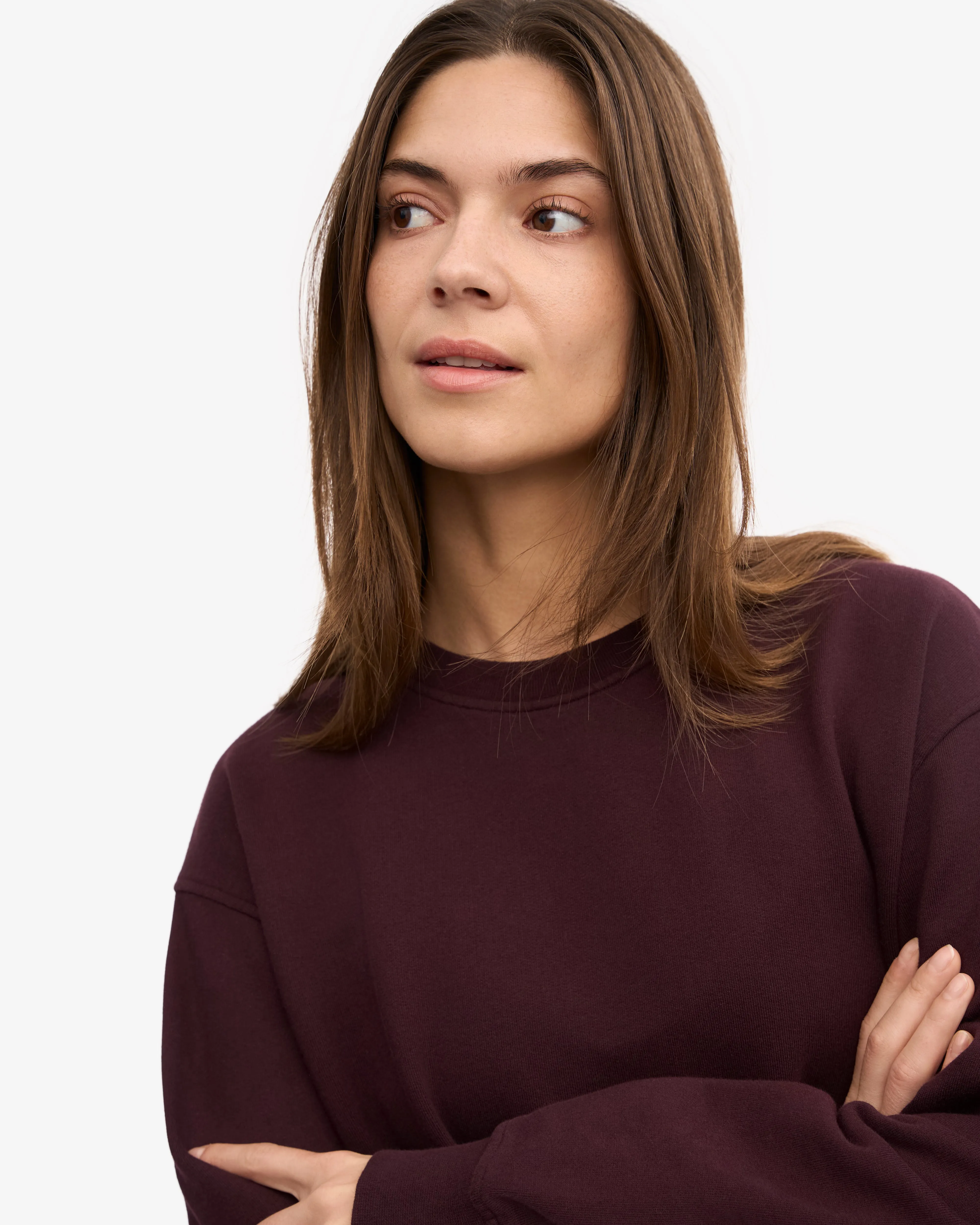 Women Classic Organic Crew - Oxblood Red