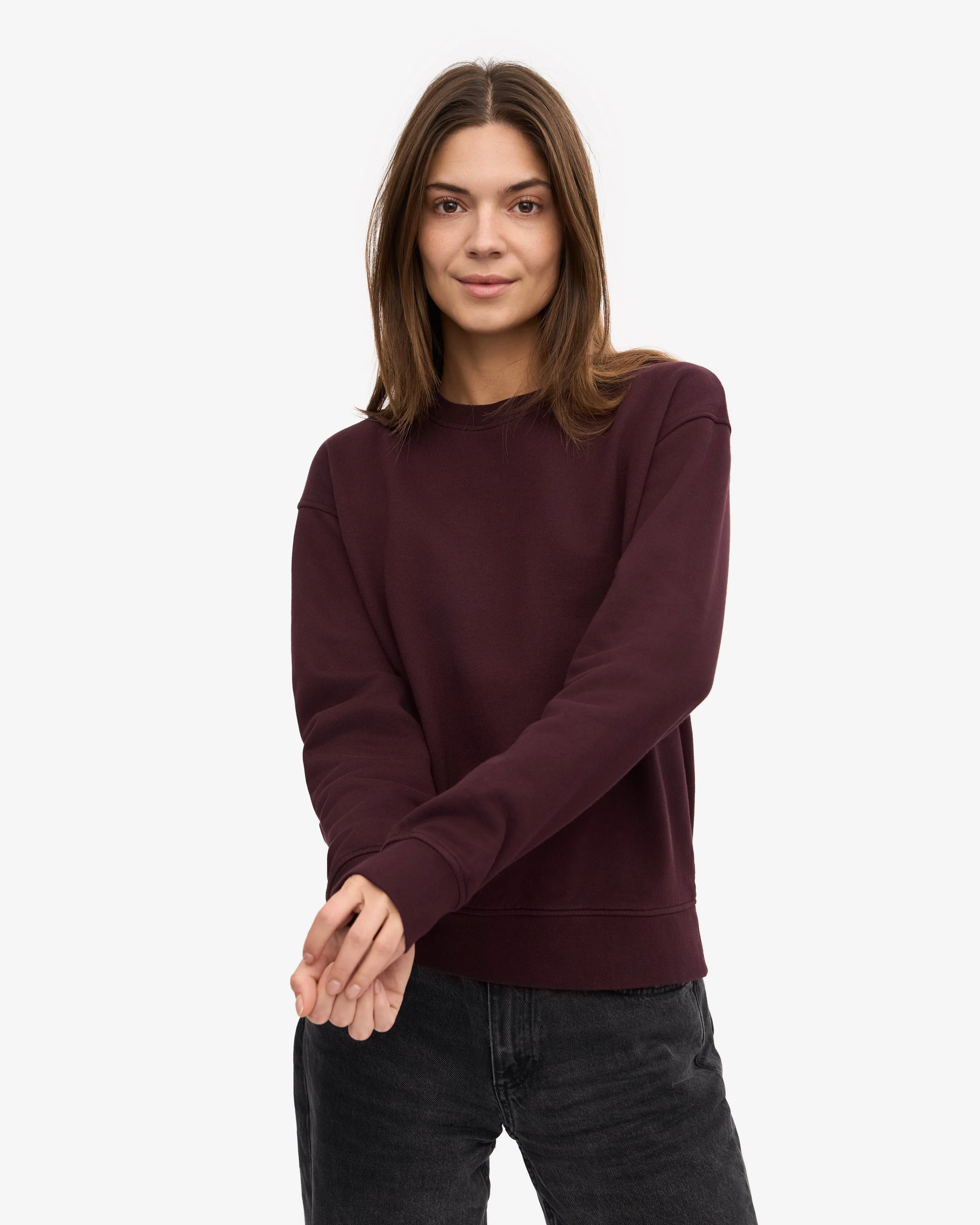 Women Classic Organic Crew - Oxblood Red