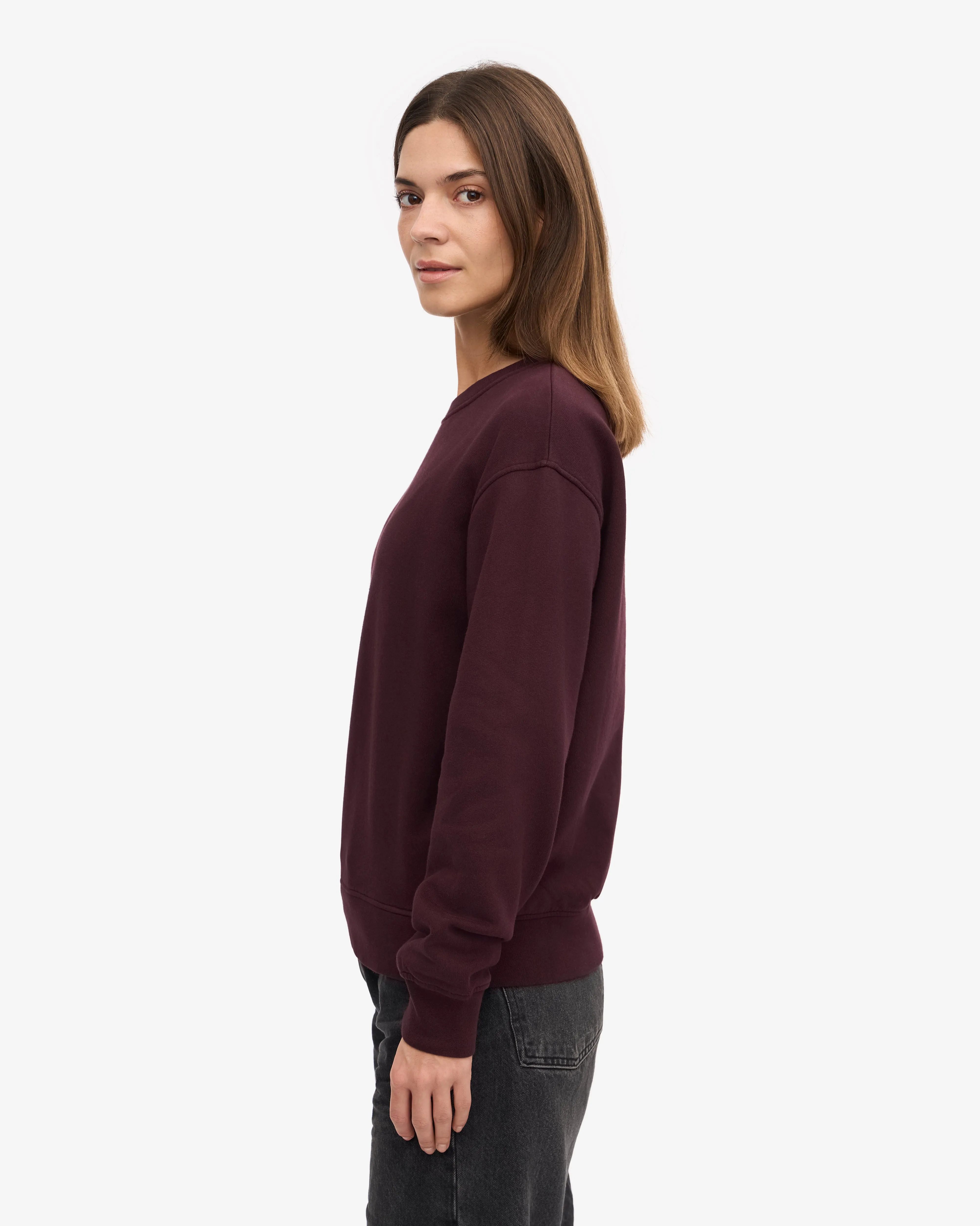 Women Classic Organic Crew - Oxblood Red