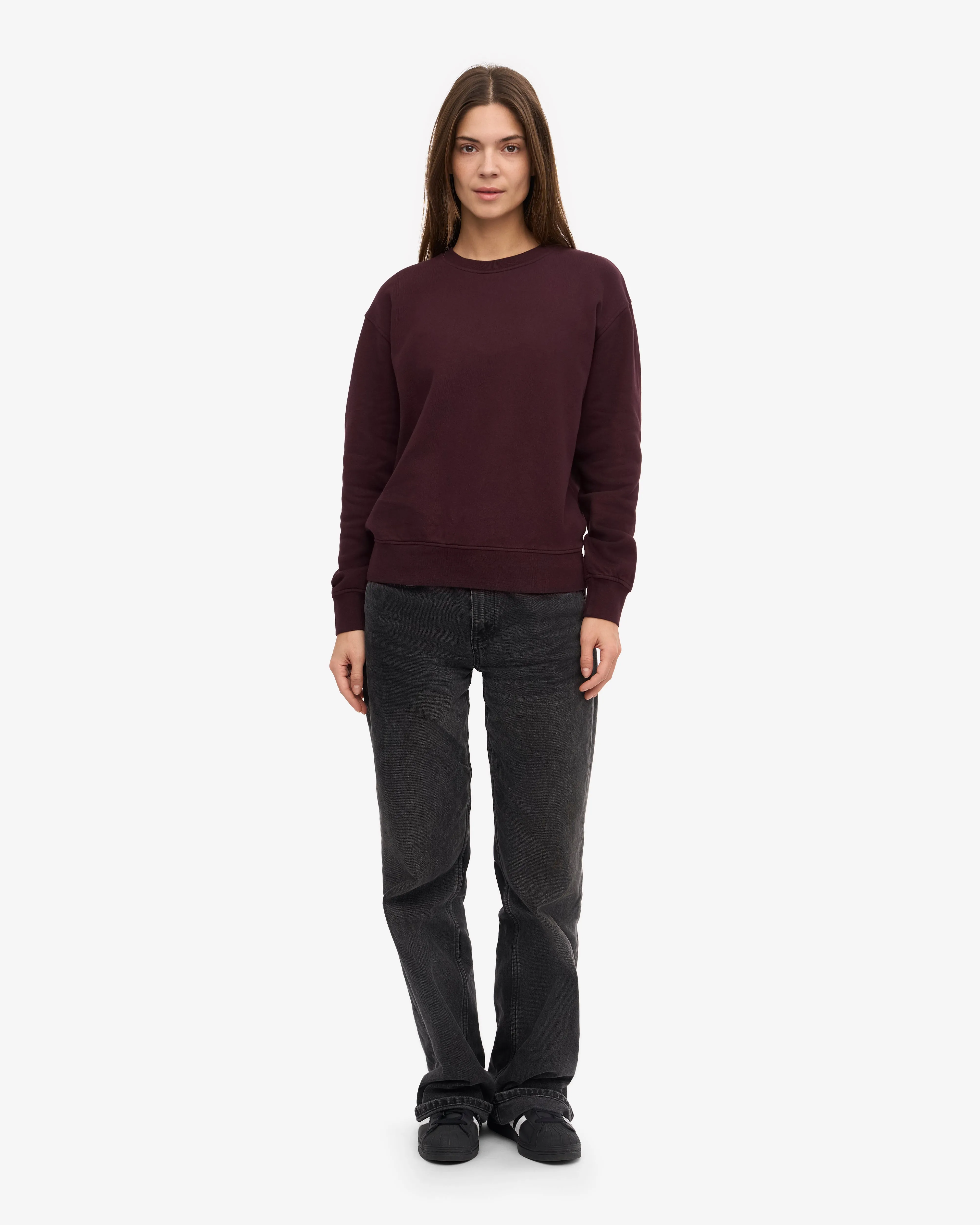 Women Classic Organic Crew - Oxblood Red