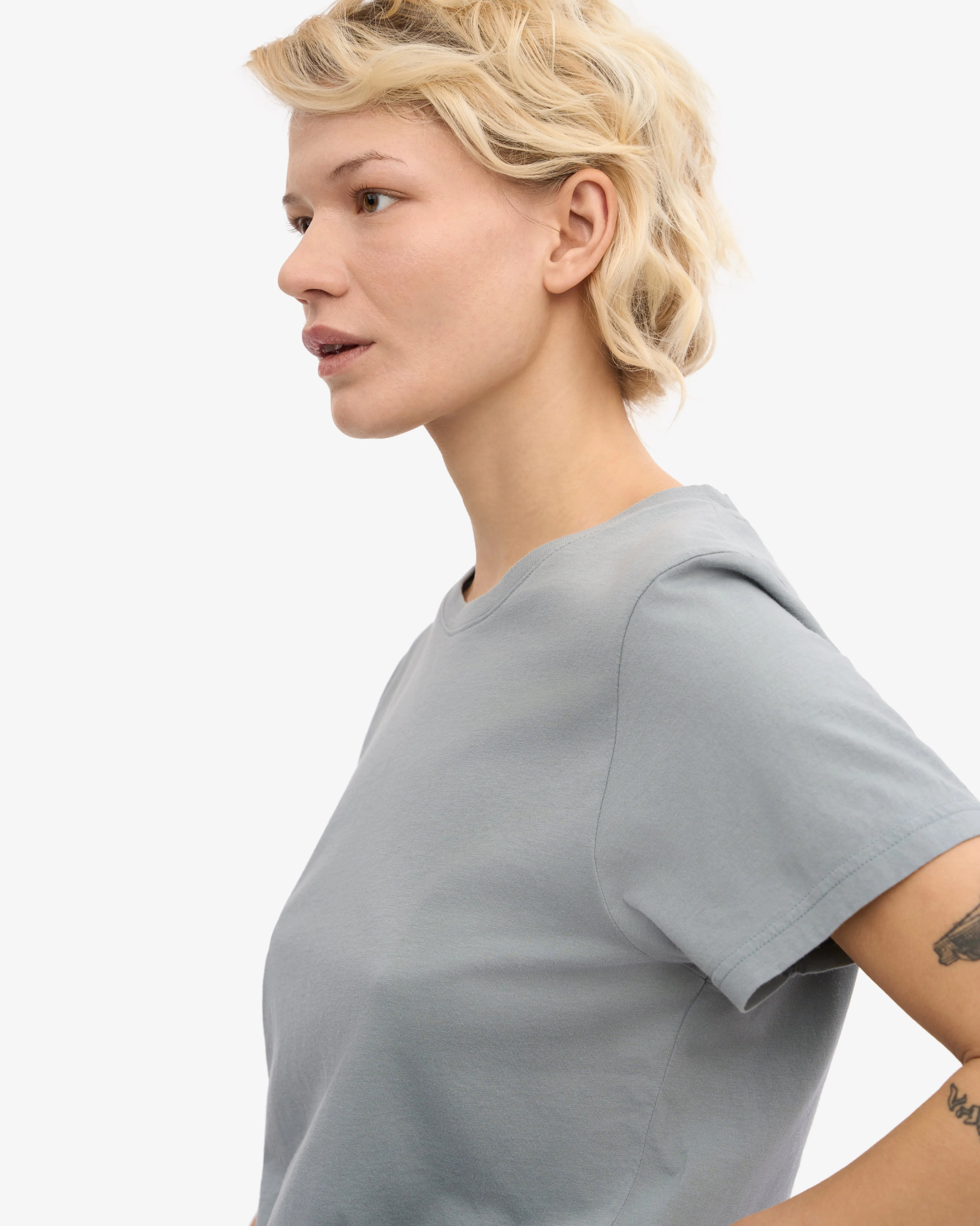 Women Light Organic Tee - Steel Blue