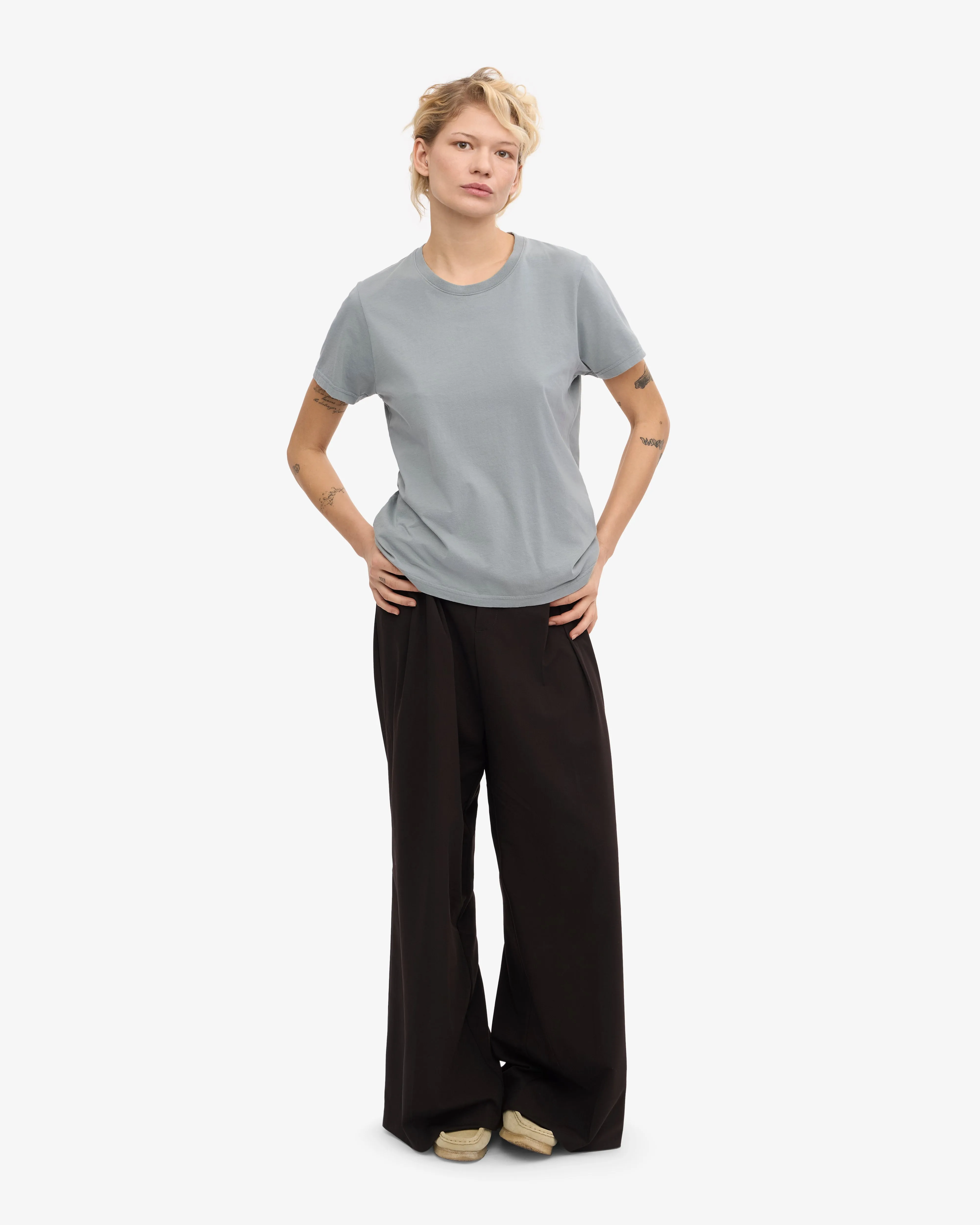 Women Light Organic Tee - Steel Blue