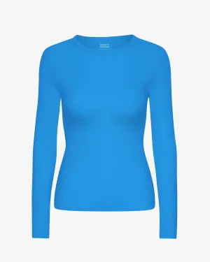 Women Organic Rib LS T-Shirt - Pacific Blue