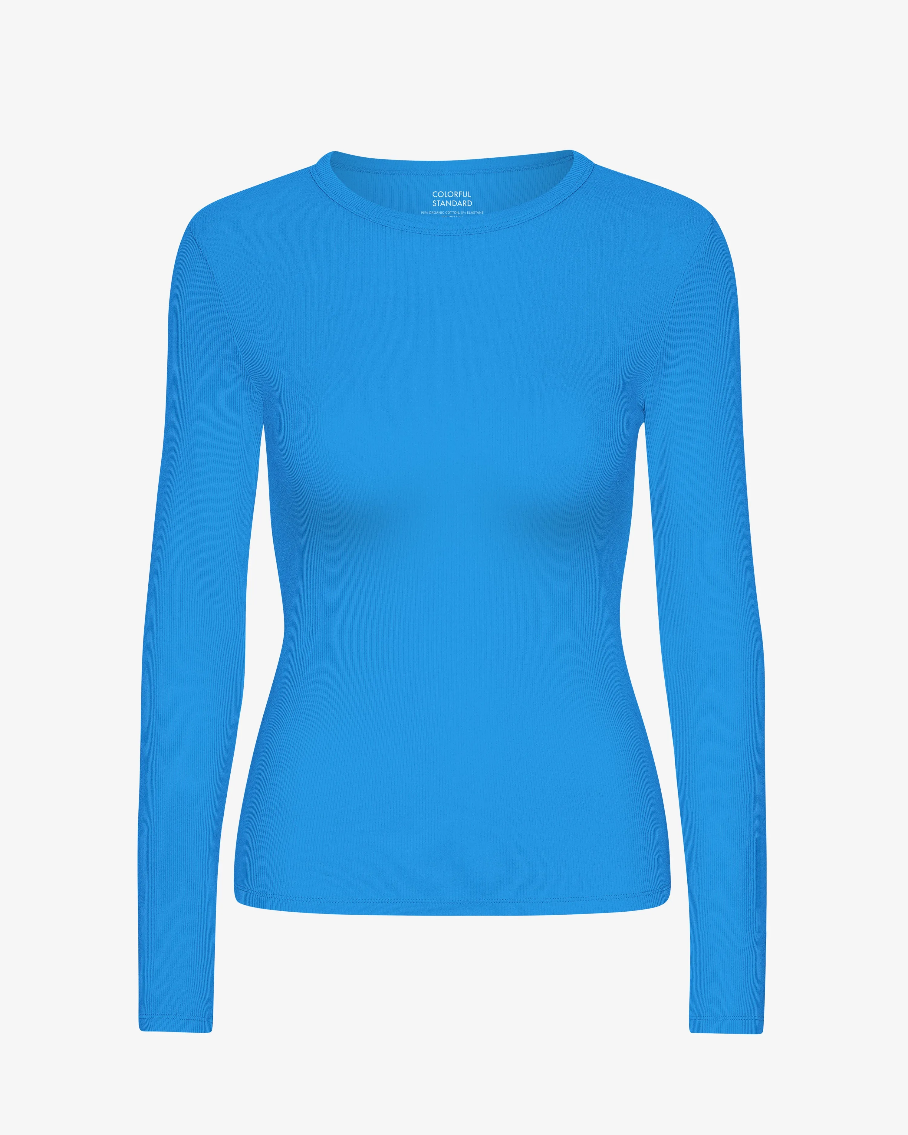 Women Organic Rib LS T-Shirt - Pacific Blue