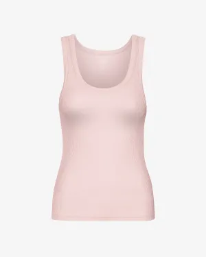 Women Organic Rib Tank Top - Faded Pink