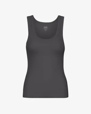 Women Organic Rib Tank Top - Lava Grey