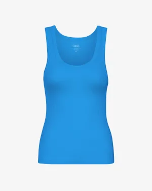 Women Organic Rib Tank Top - Pacific Blue