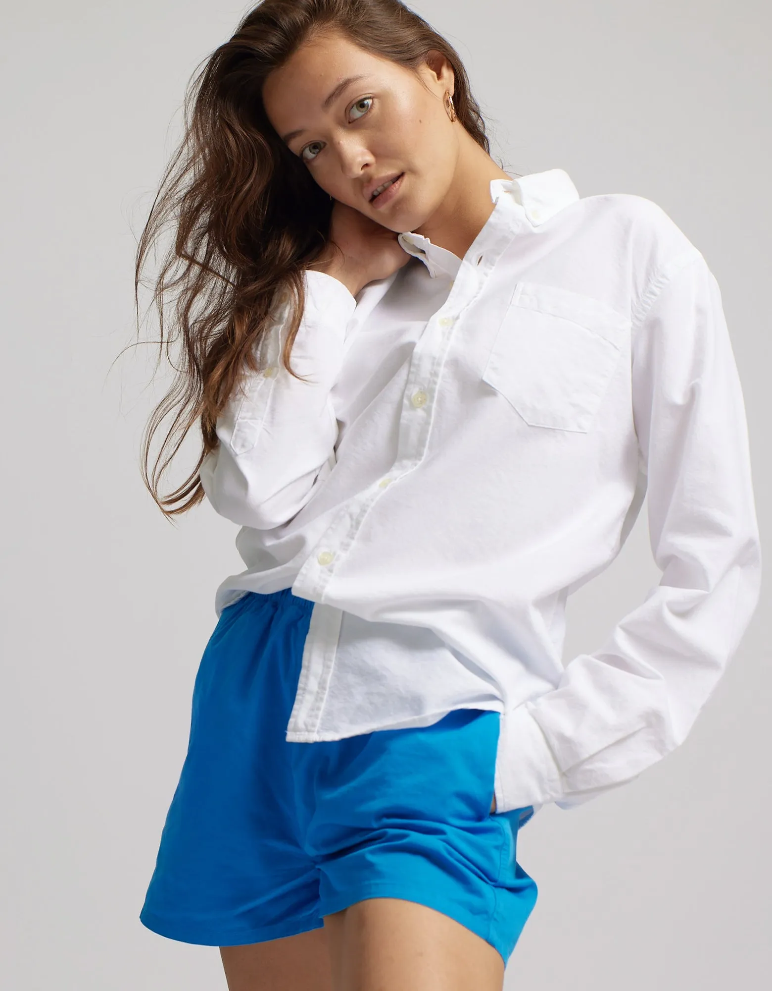 Women Organic Twill Shorts - Cloudy Grey