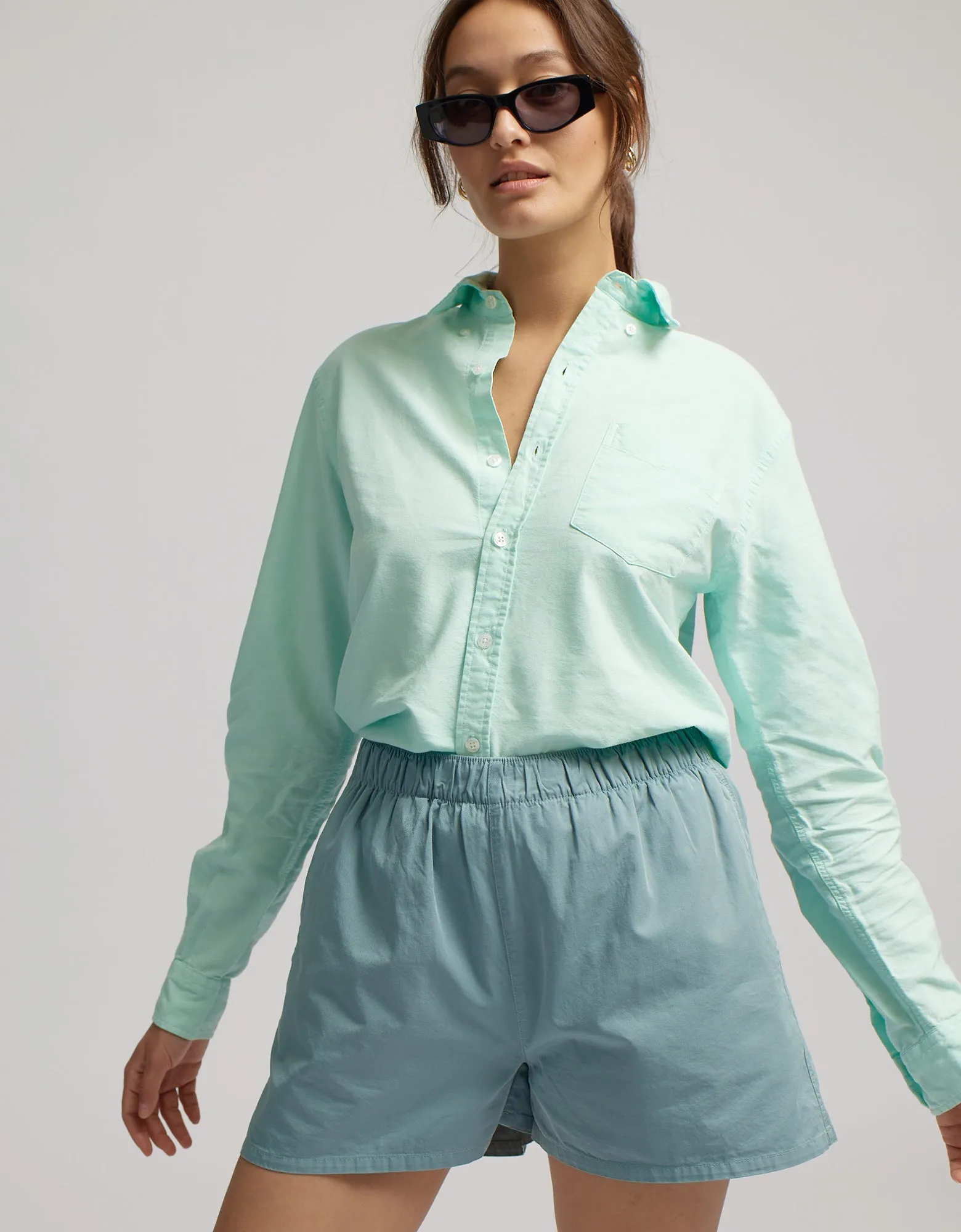 Women Organic Twill Shorts - Dusty Olive