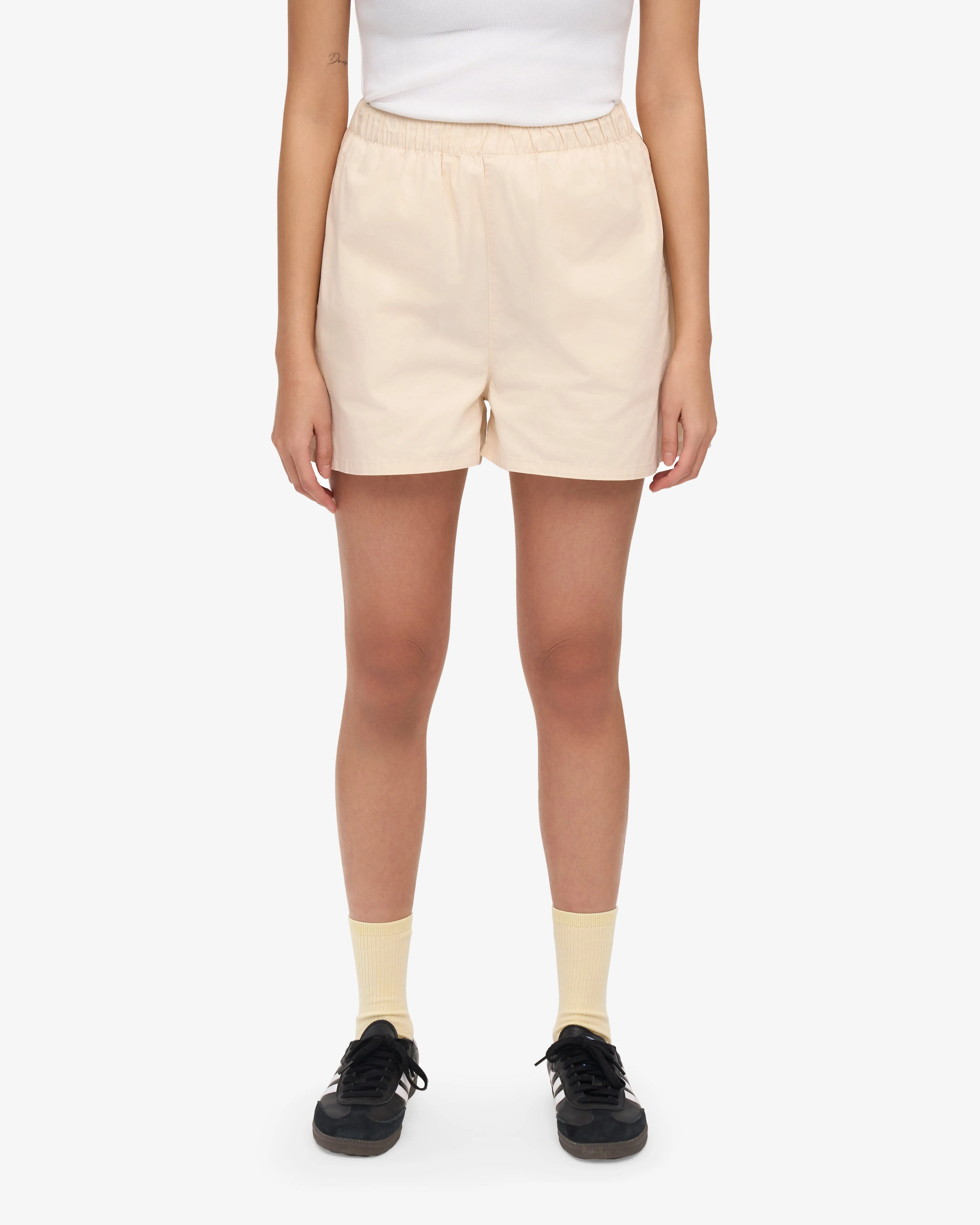 Women Organic Twill Shorts - Ivory White