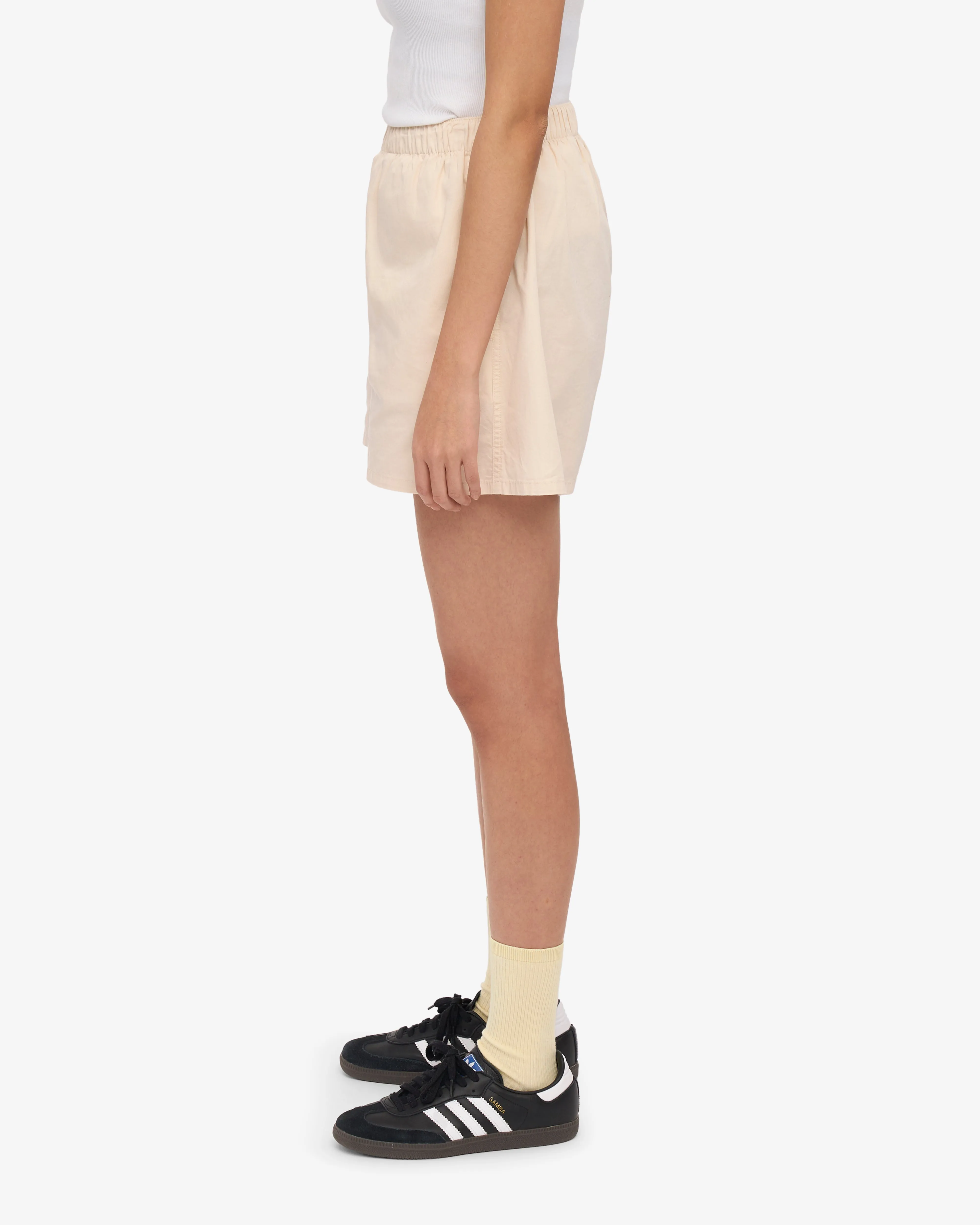 Women Organic Twill Shorts - Ivory White
