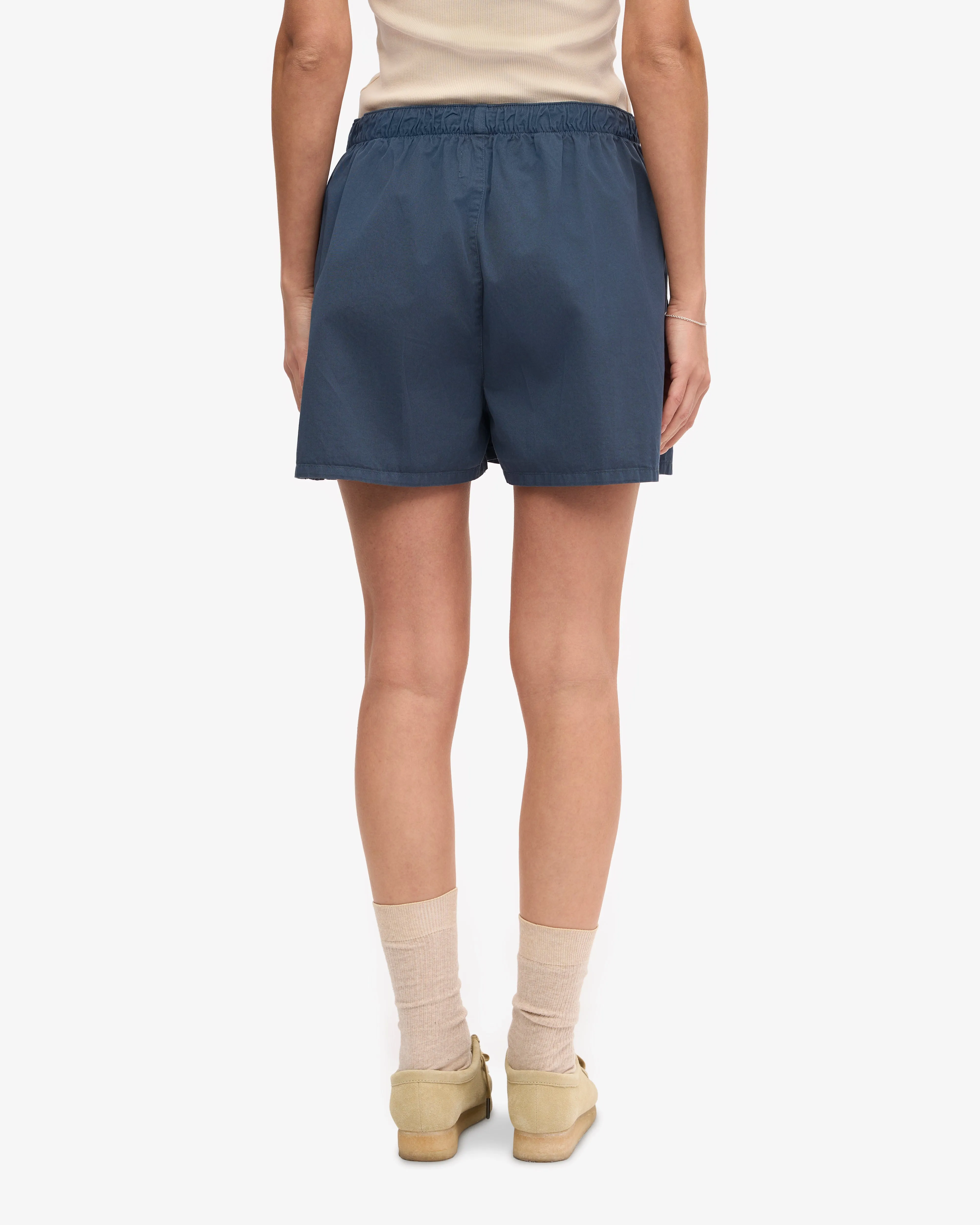 Women Organic Twill Shorts - Petrol Blue