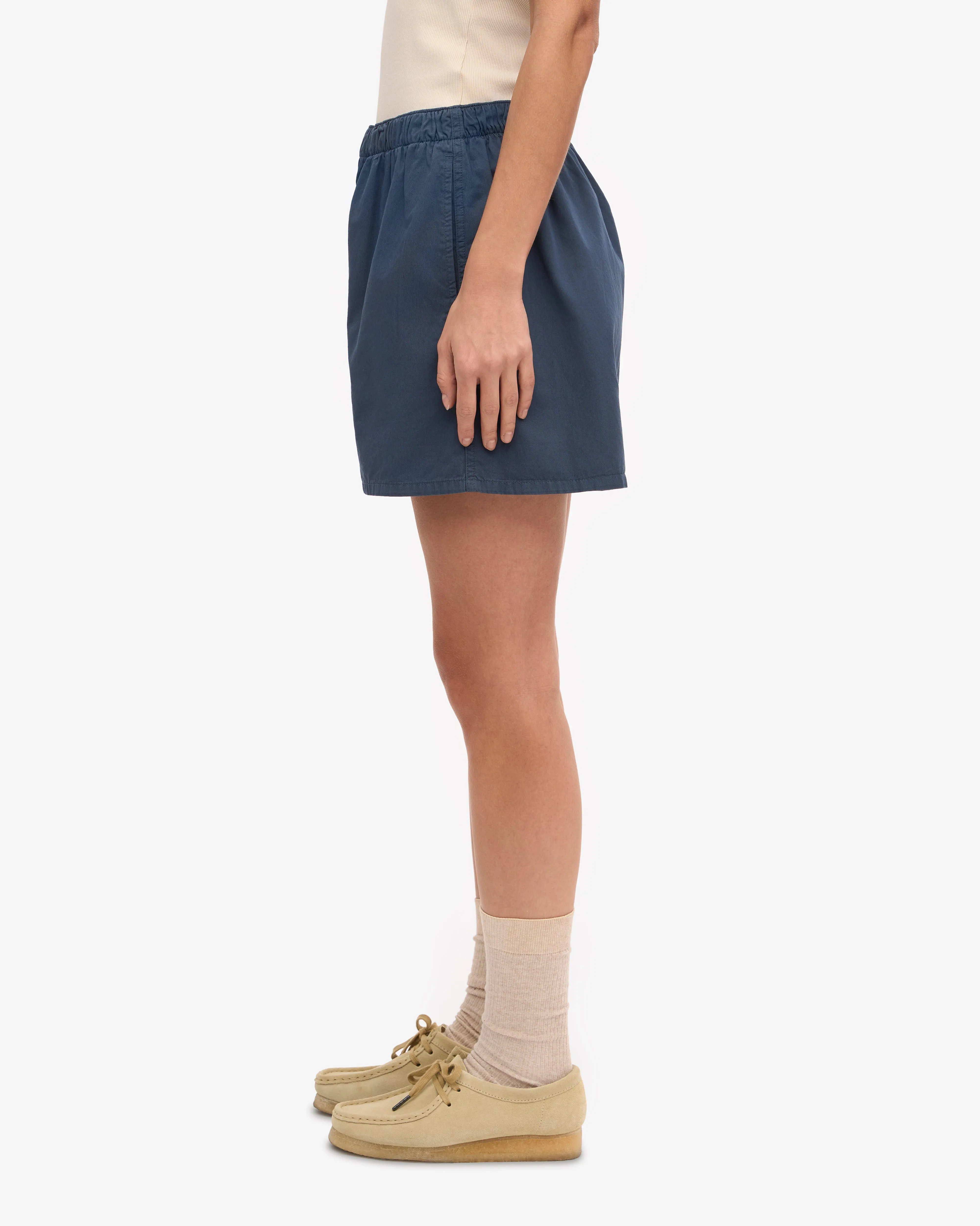 Women Organic Twill Shorts - Petrol Blue