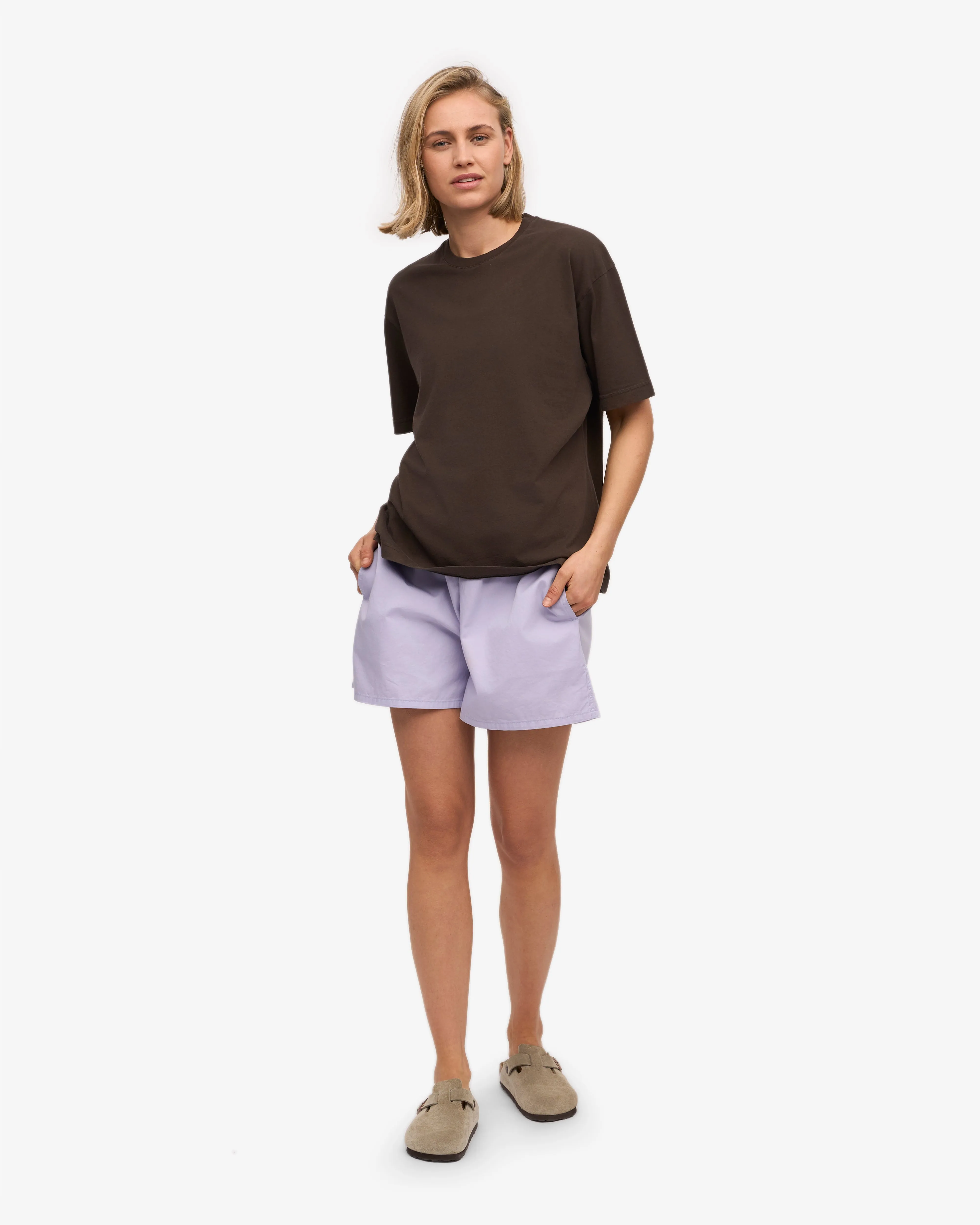 Women Organic Twill Shorts - Soft Lavender