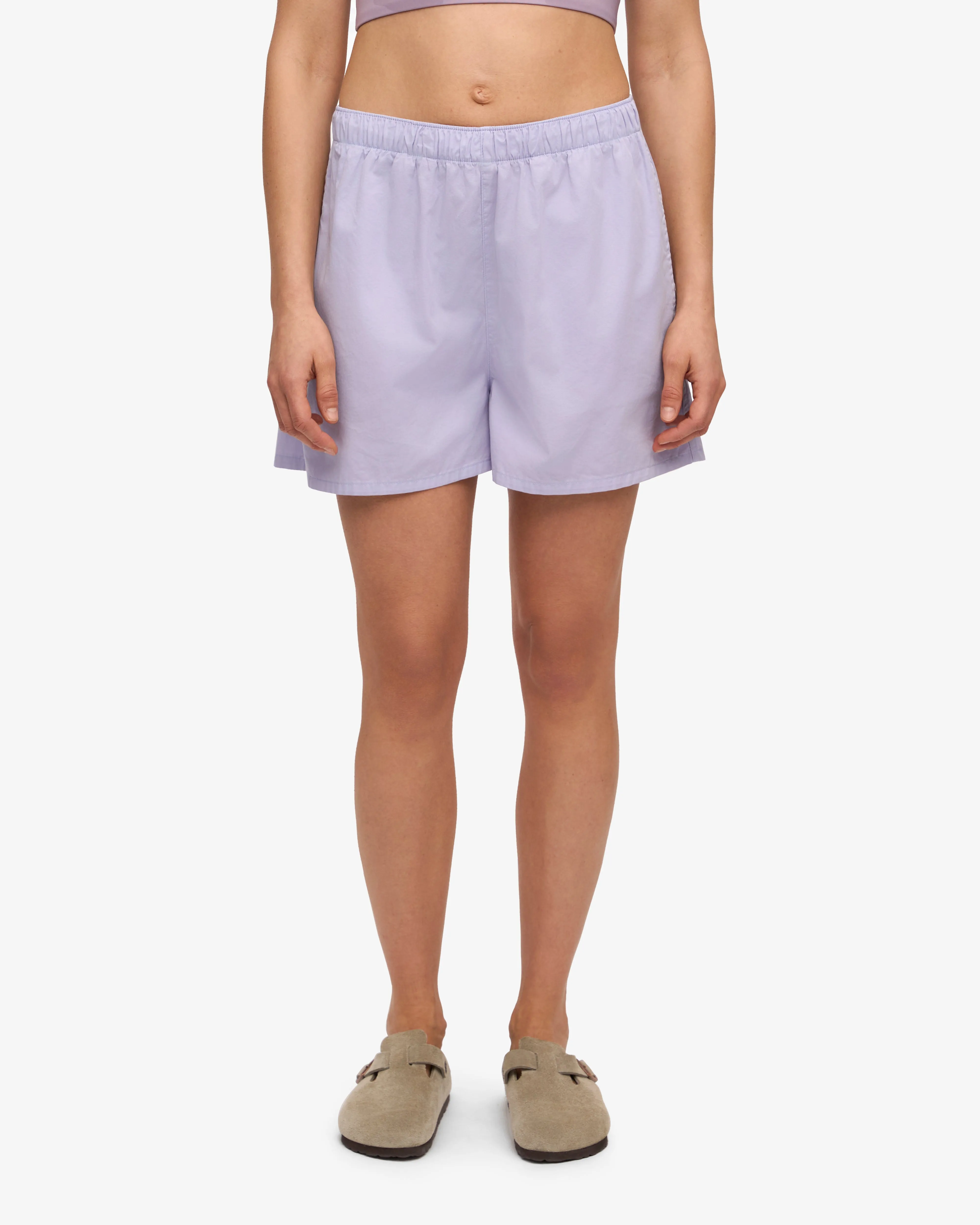 Women Organic Twill Shorts - Soft Lavender